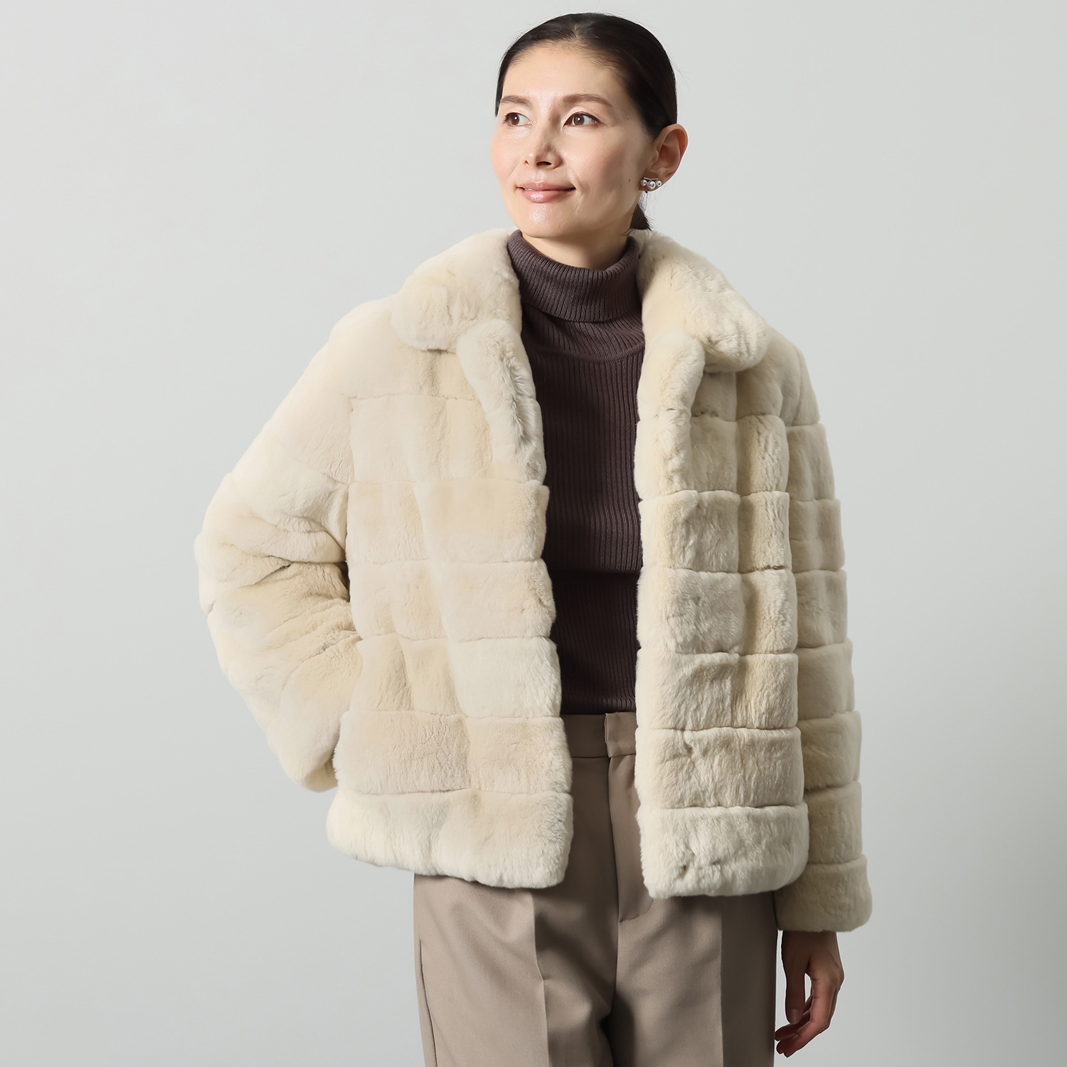 美品】23区 毛皮（レッキスラビット） ジャケット サイズ40（L