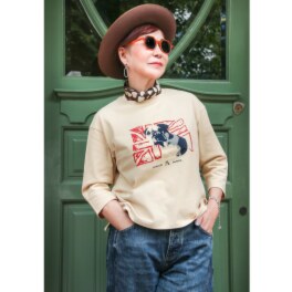 エムジェイアール　バイ マチコ　ジント　ロンドン オリジナルグラフィック ユニオンジャックデザイン プリントプルオーバー