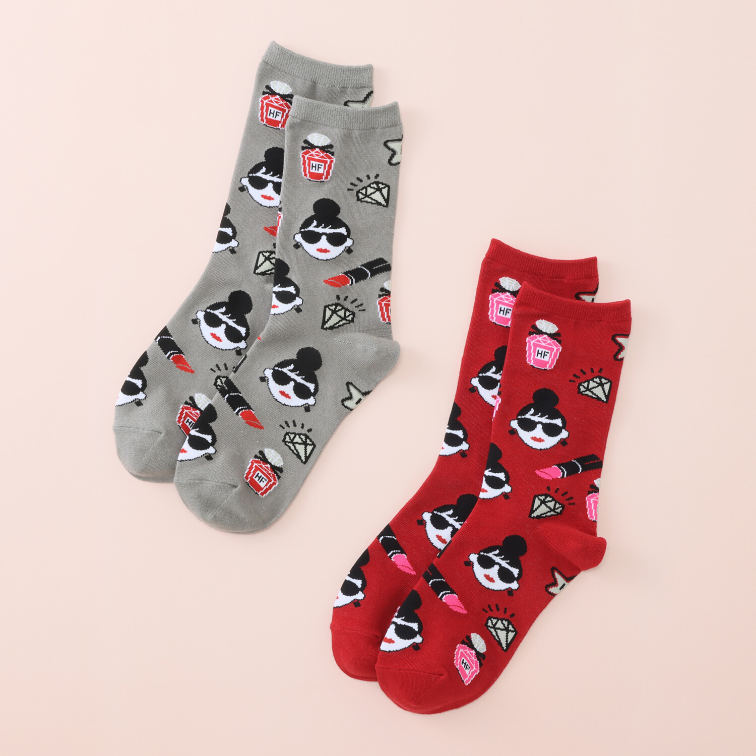 ハッピーフェイス エマとアイコン ソックス２足セット