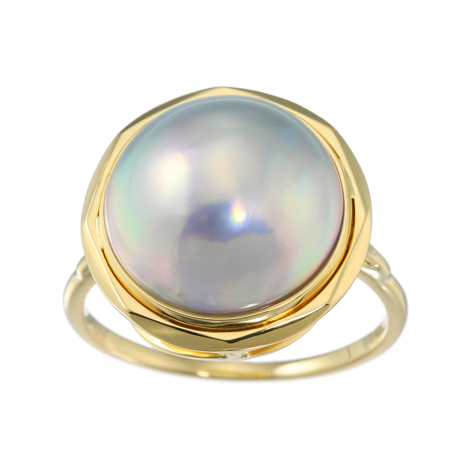 マベパール　リング　18金製 未使用　 イメージ写真UPしました グロッシーマベパール 18K 奄美大島産 マベパール フレーム