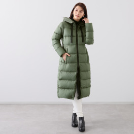 ピューテリー 保温性抜群！ はっ水 手ぶらロングダウンコートへの