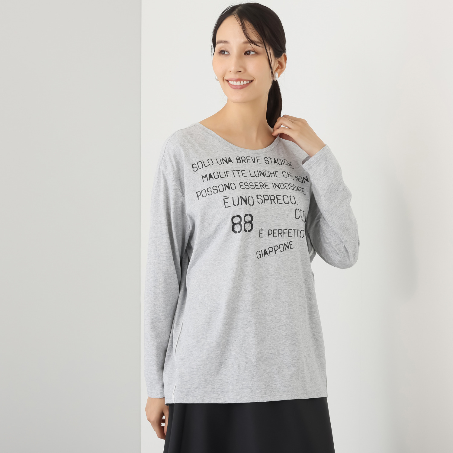 クオリー ロゴメッセージ ロングＴシャツ