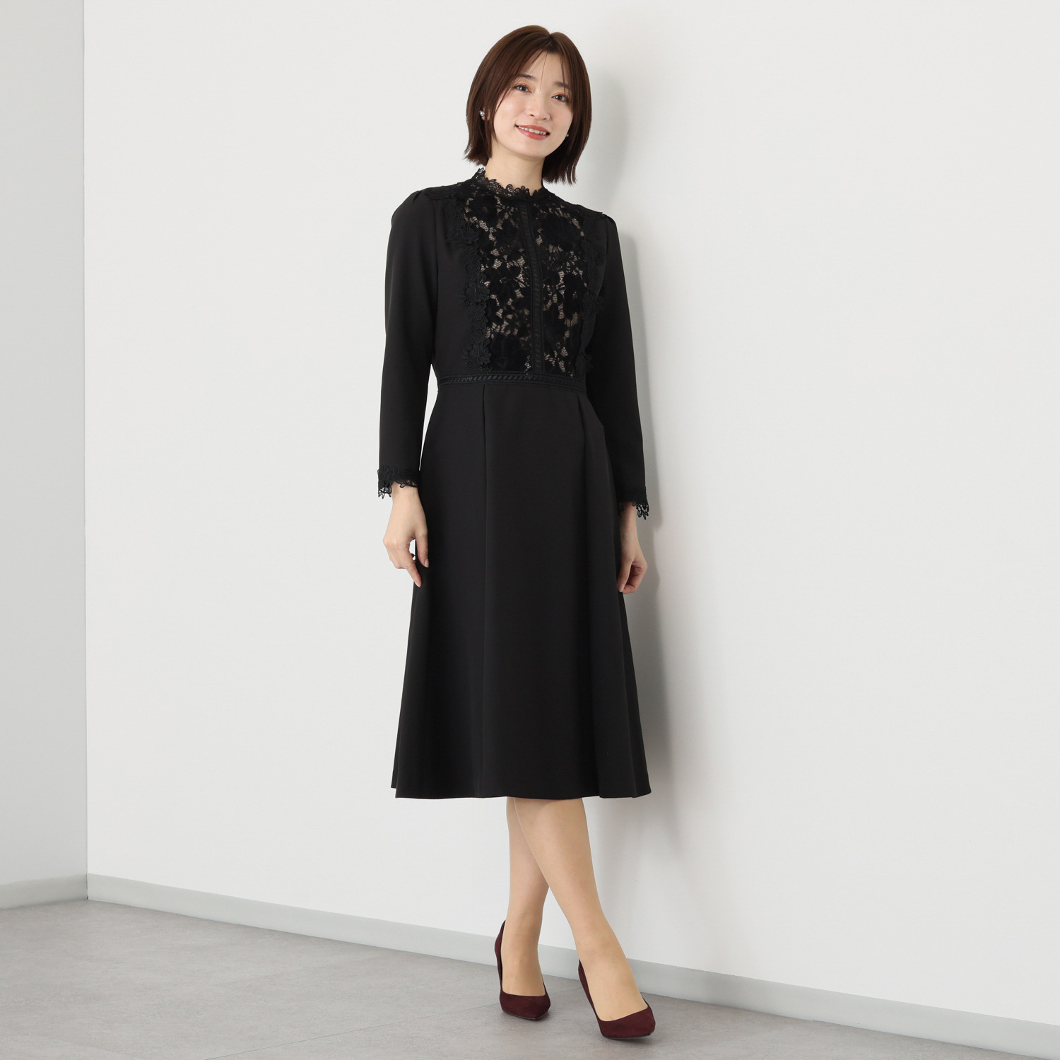 クリス・セリーン ベルベットレース アクセント 麗しのワンピース
