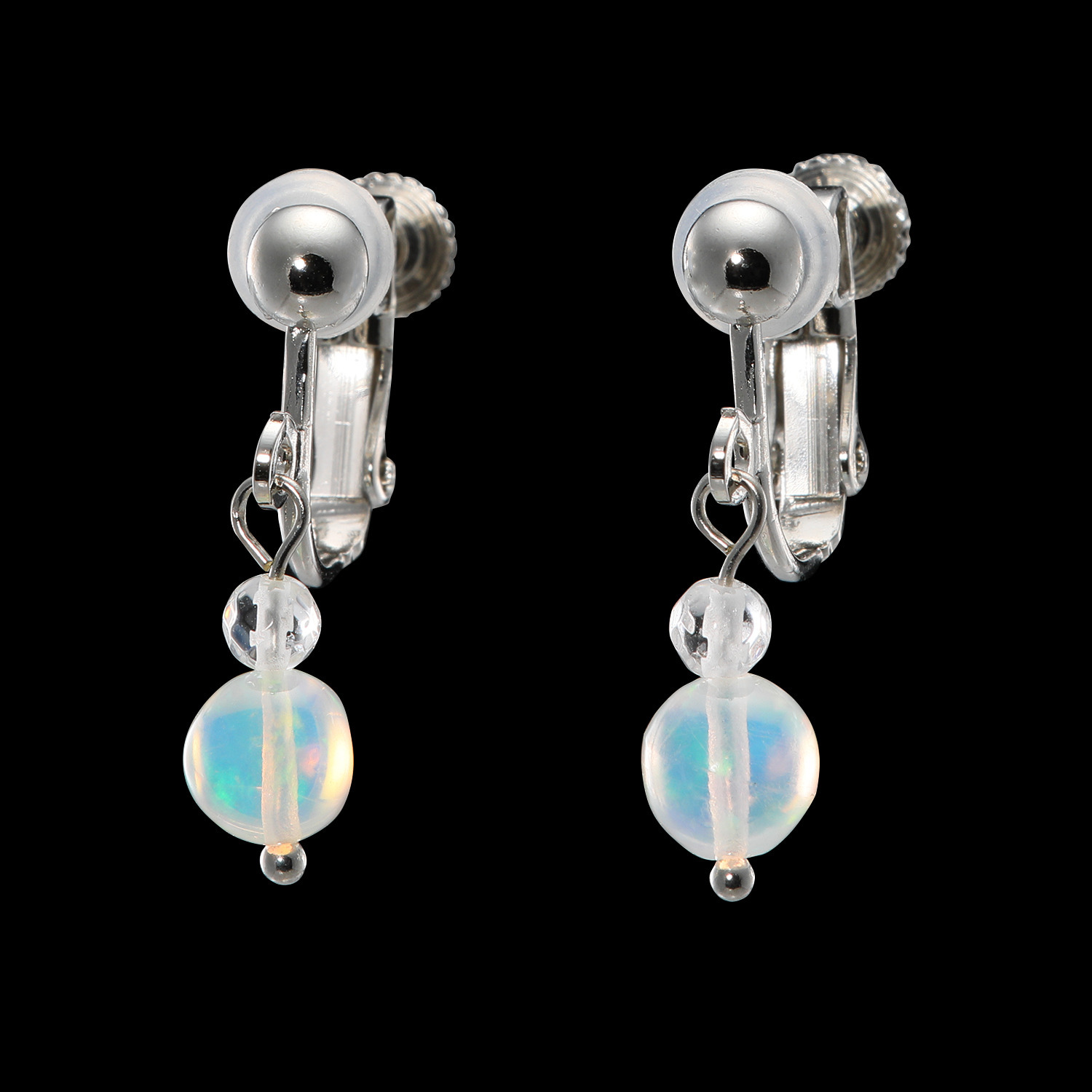 グランシフォレ オパール＆ ロッククリスタルクォーツ スウィング イヤリング／ピアス