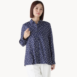 ダジュール ドットプリント シャツブラウス