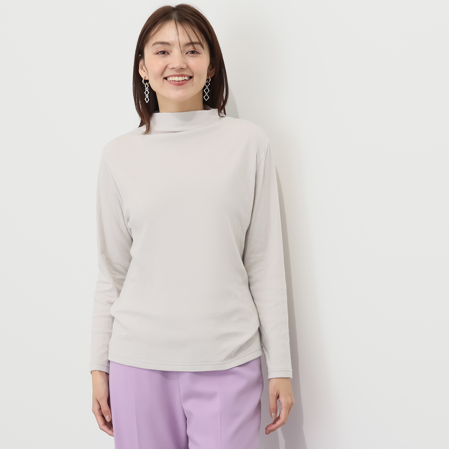 ココンライフ　ドゥ コットン１００％ ガーゼ接結生地使用 ふんわり軽やか ボトルネックプルオーバー