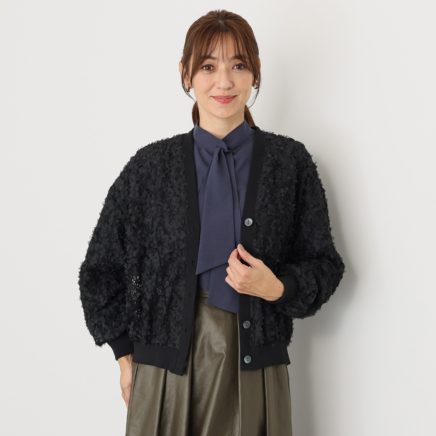 ダジュール 花びらモティーフ レースブルゾン- ショップチャンネル