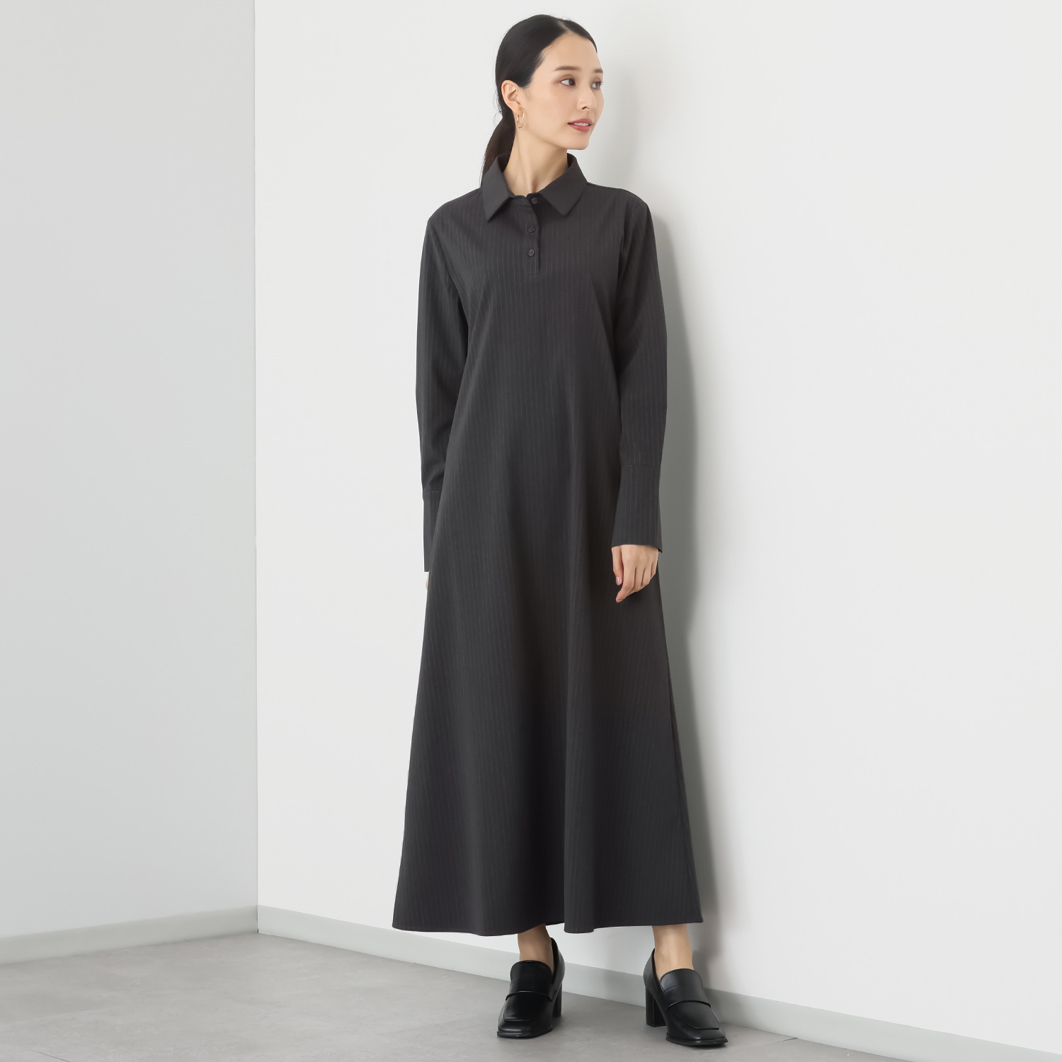 元町ゼラール Aライン プルオーバー シャツワンピース- ショップ