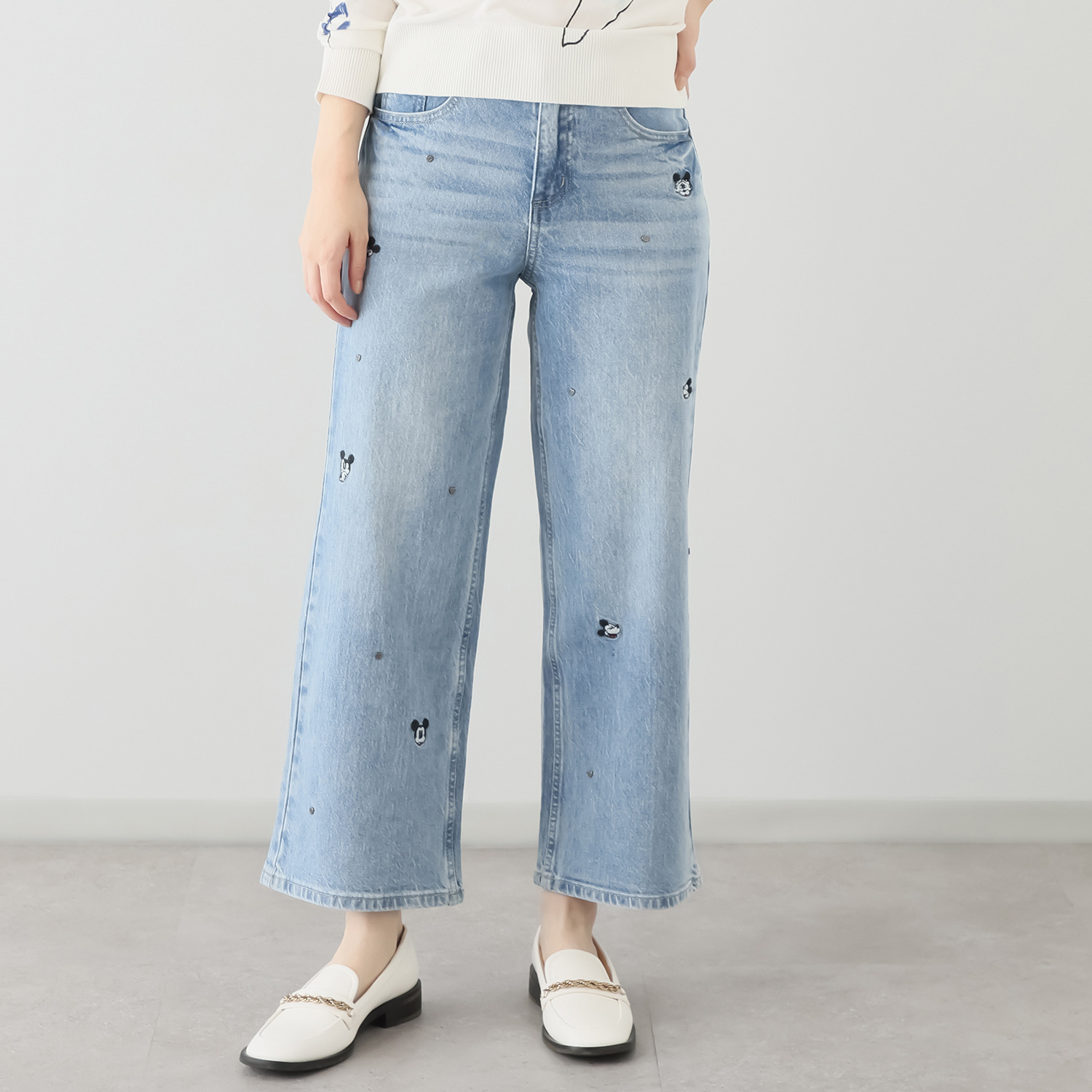 デシグアル ミッキーマウス刺しゅう デニムパンツ- ショップ