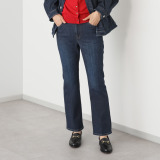 シュガーデプト ふんわり肌に気持ち良い ソフトタッチデニム 美脚ストレートジーンズ