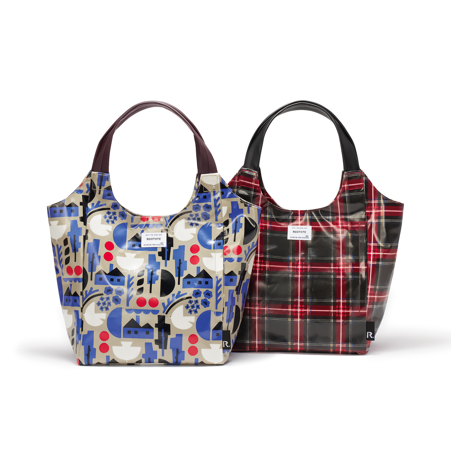 ルートート ラミネート加工で 汚れもサッと拭けて安心 Ａ４サイズＯＫ 肩掛けスムーズ 大人柄トートバッグ