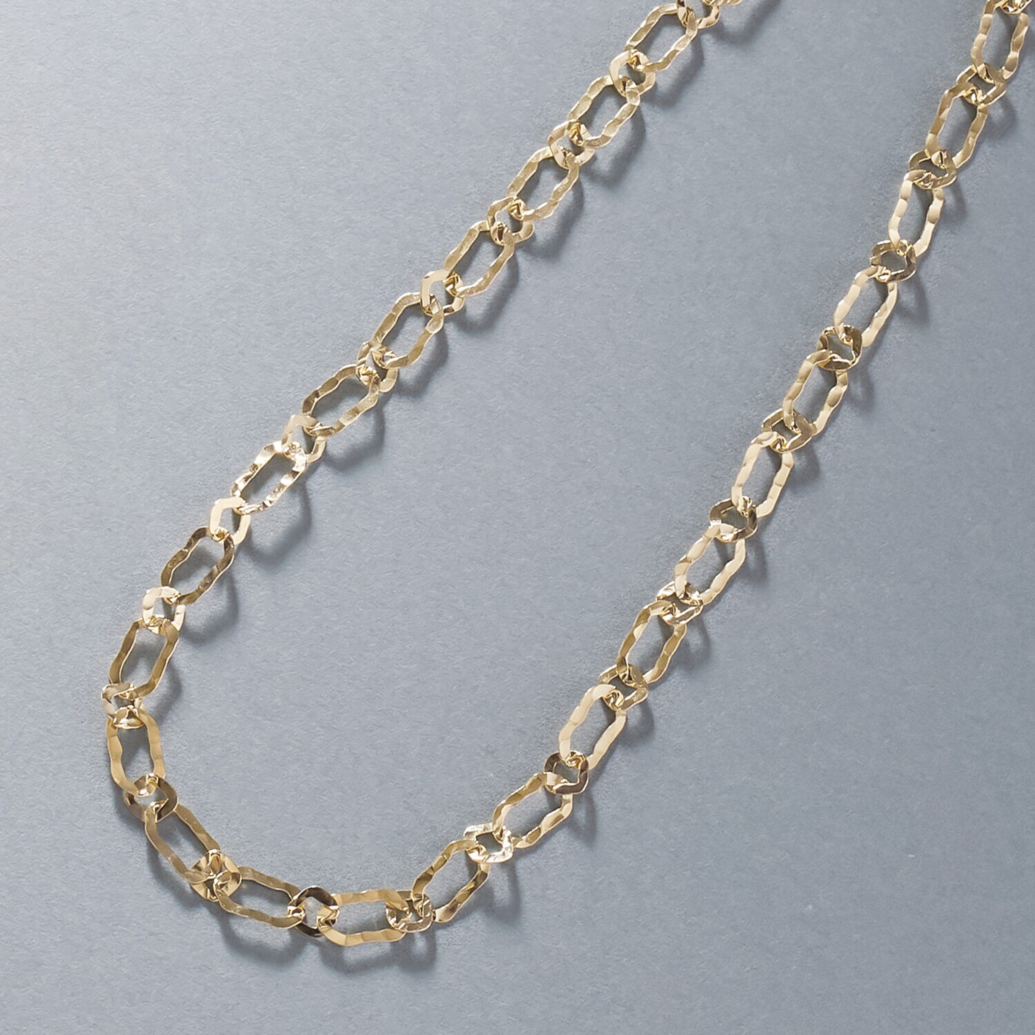 アルジェント イタリアーノ シルバー ハンマーテクスチャー リンクネックレス