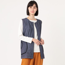 ダジュール デニム調プリント ベスト