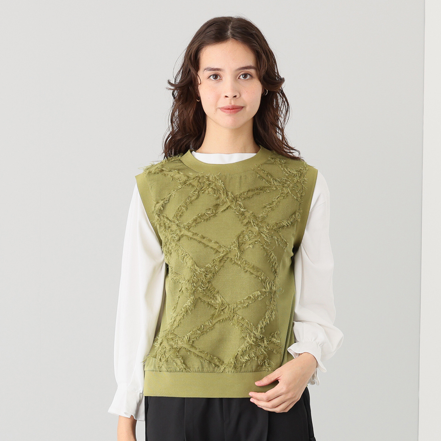 ラブソル カットジャガード フラワーベスト