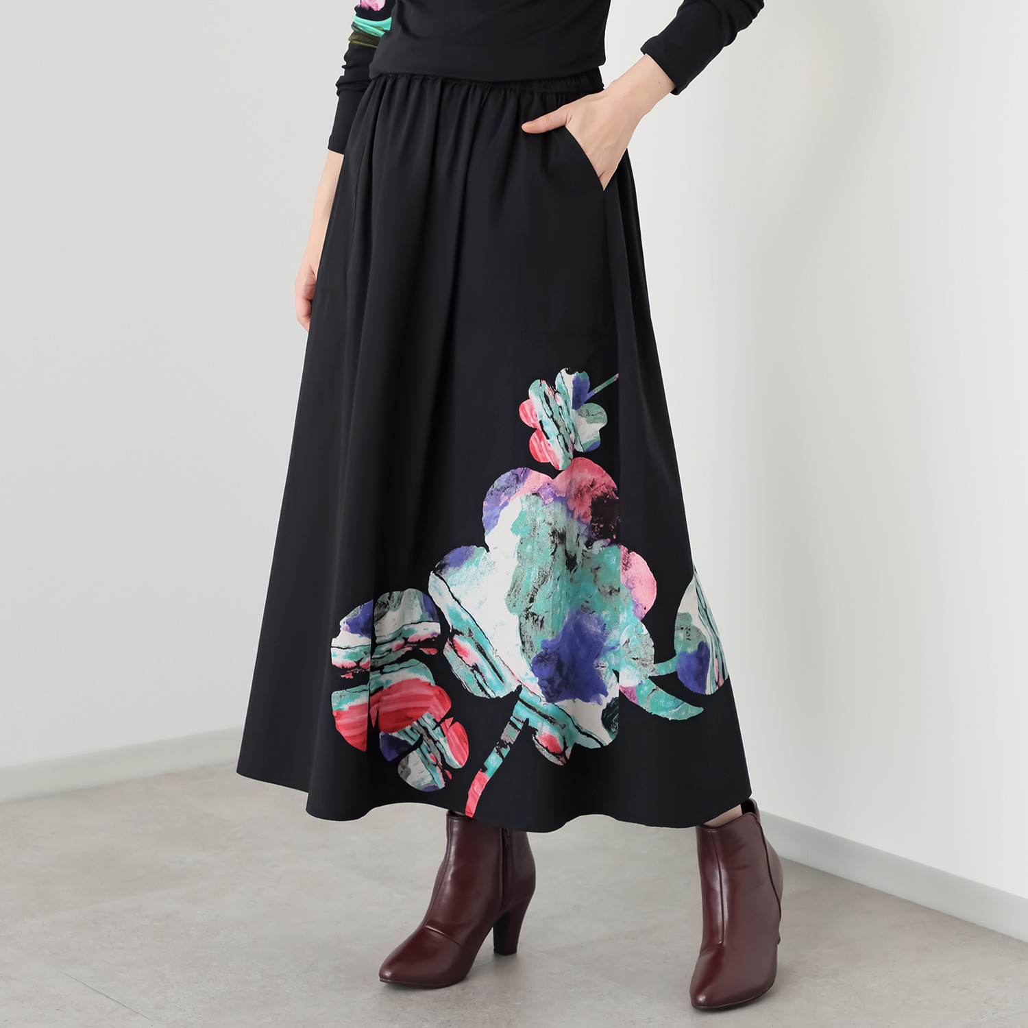 デシグアル プリント フレアスカート