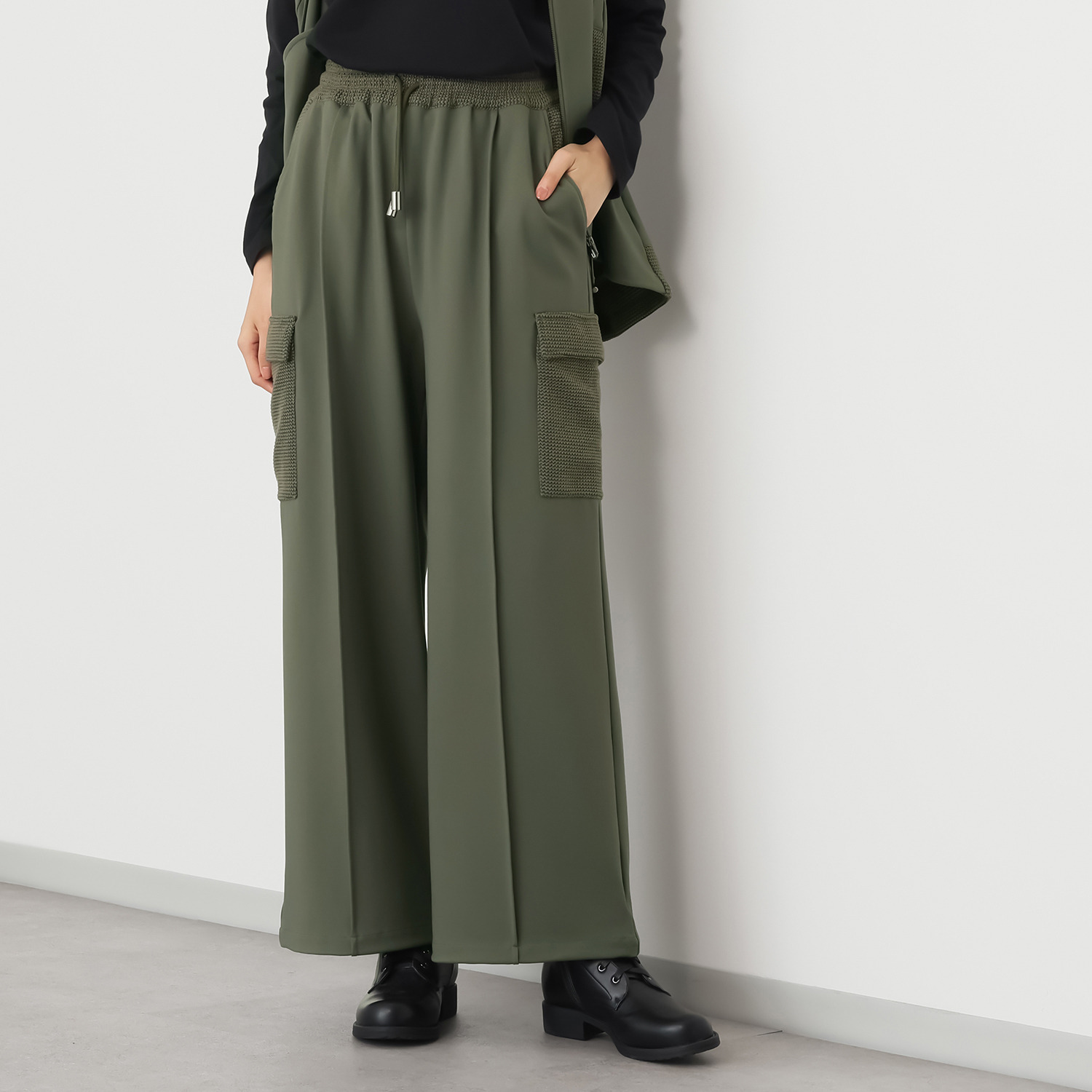 エイティーエイト ディグリー カット×ワッフル ワイドイージー カーゴパンツ