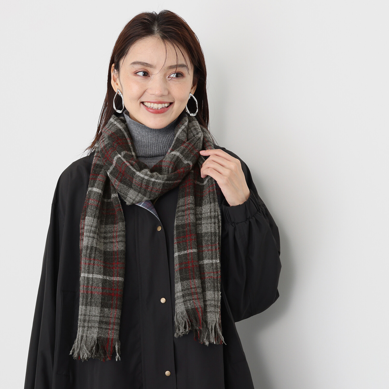 ペイズリーウィズ キンロックアンダーソン ウールカシミヤ タータンチェックストール