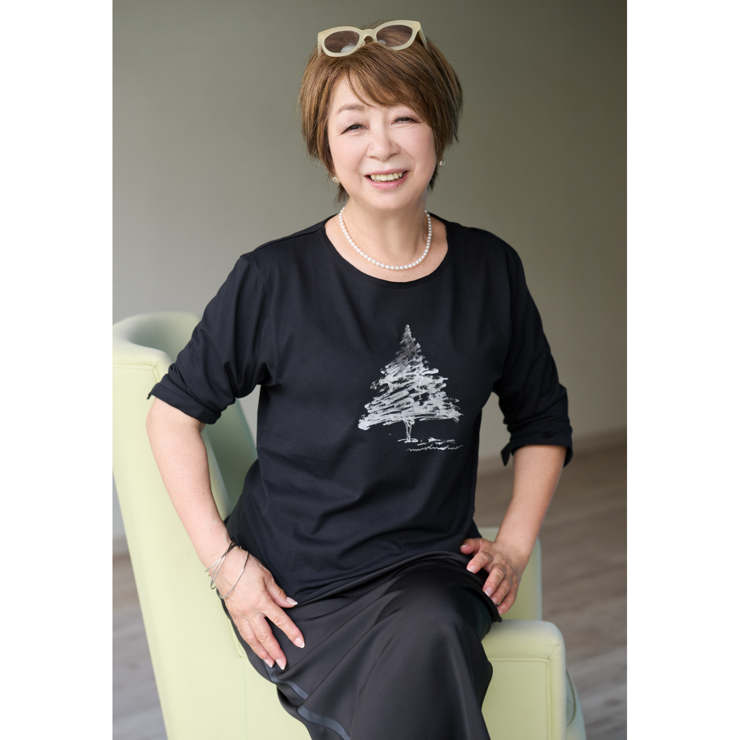 ウノ・ウノ・ドゥーエ ツリーデザイン 七分丈 ロゴＴシャツ