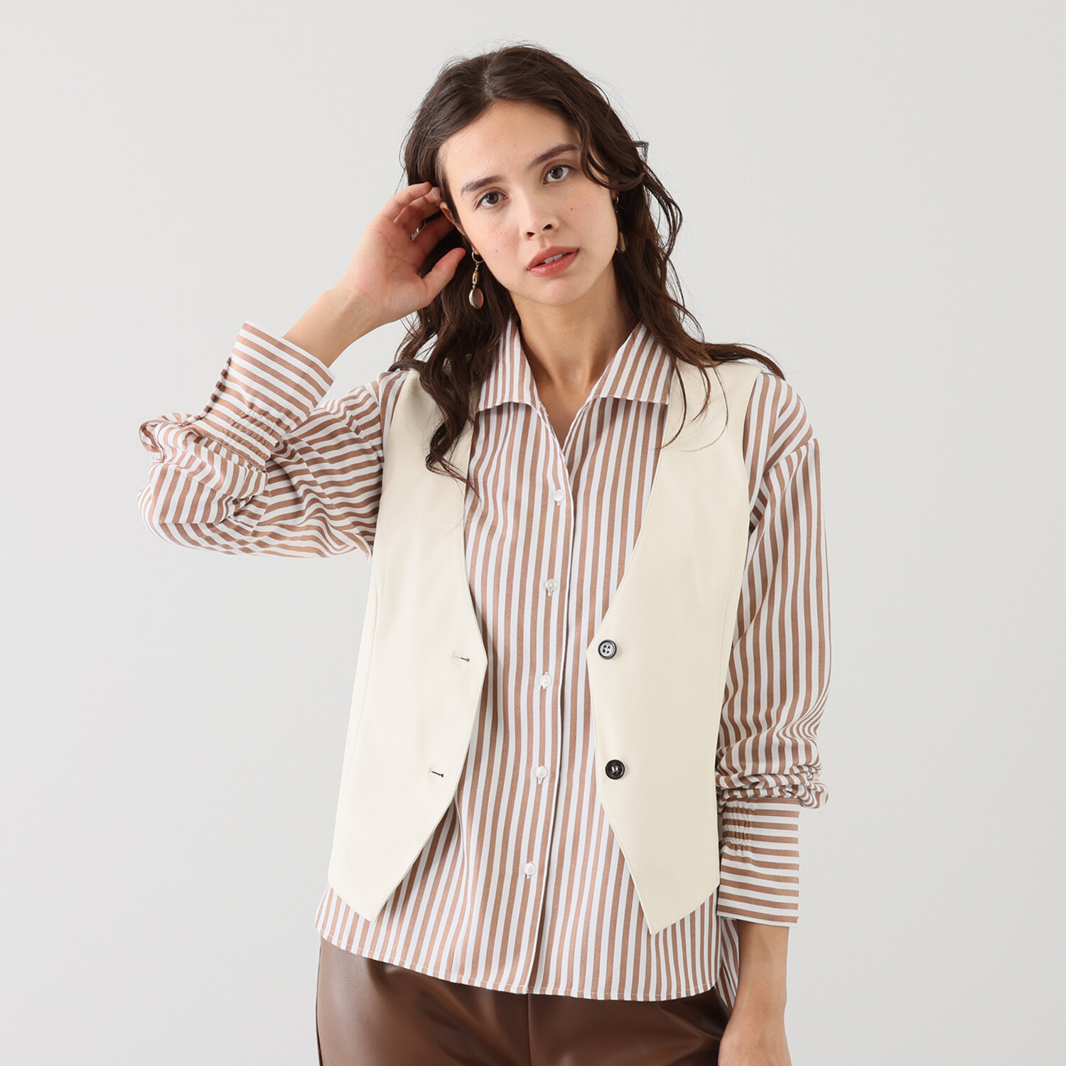 Kunny． フェイクレザーベスト- ショップチャンネル