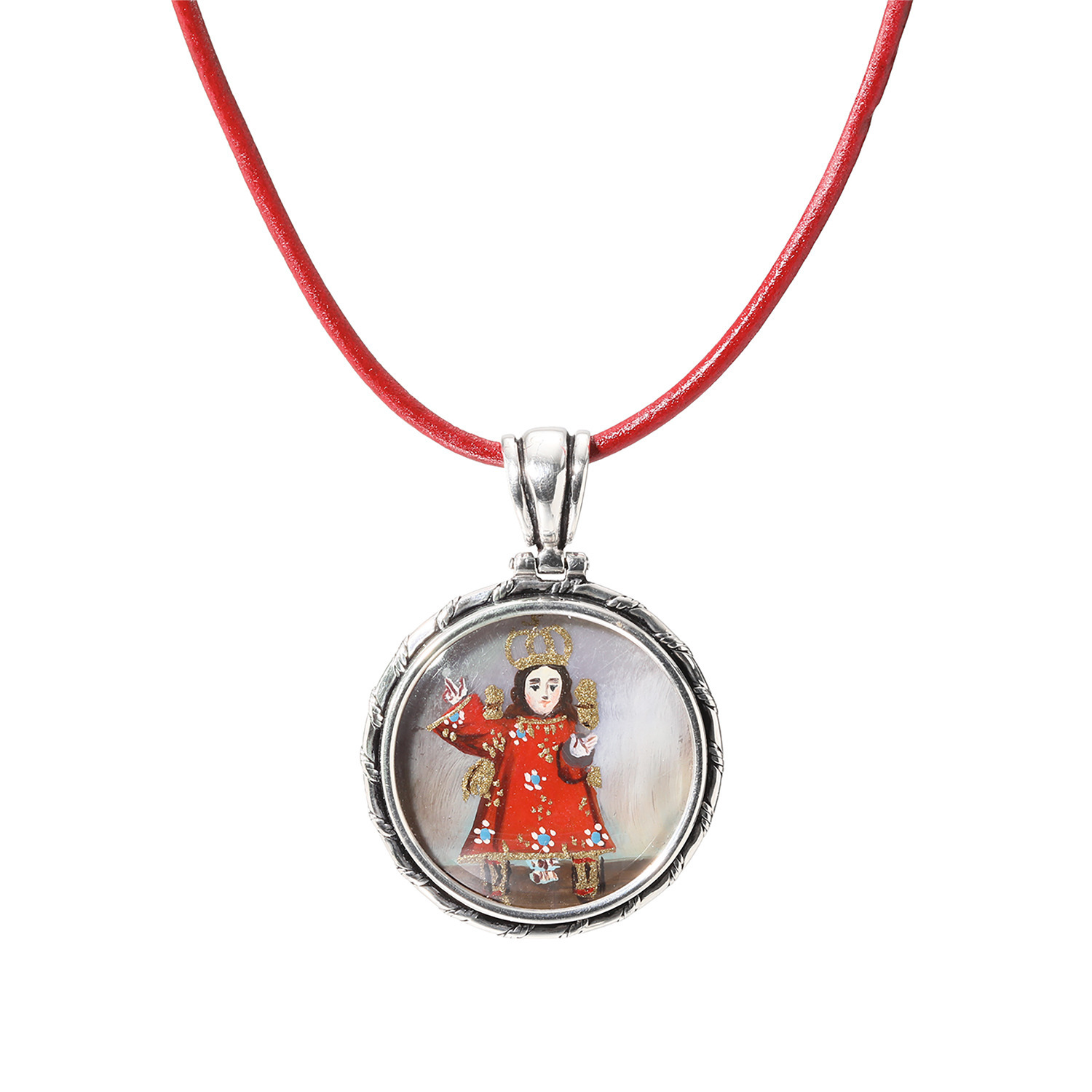 ビバック ペンダントトップ＆ レザーネックレス 聖なる贈り物の象徴 ＜レリカリオ＞ 〜金財・成就・ 　健康・浄化〜