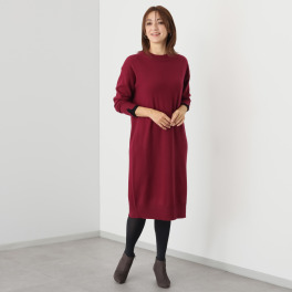 ナチュラム カシミヤ１００％ 贅沢シルエットの ニットワンピース