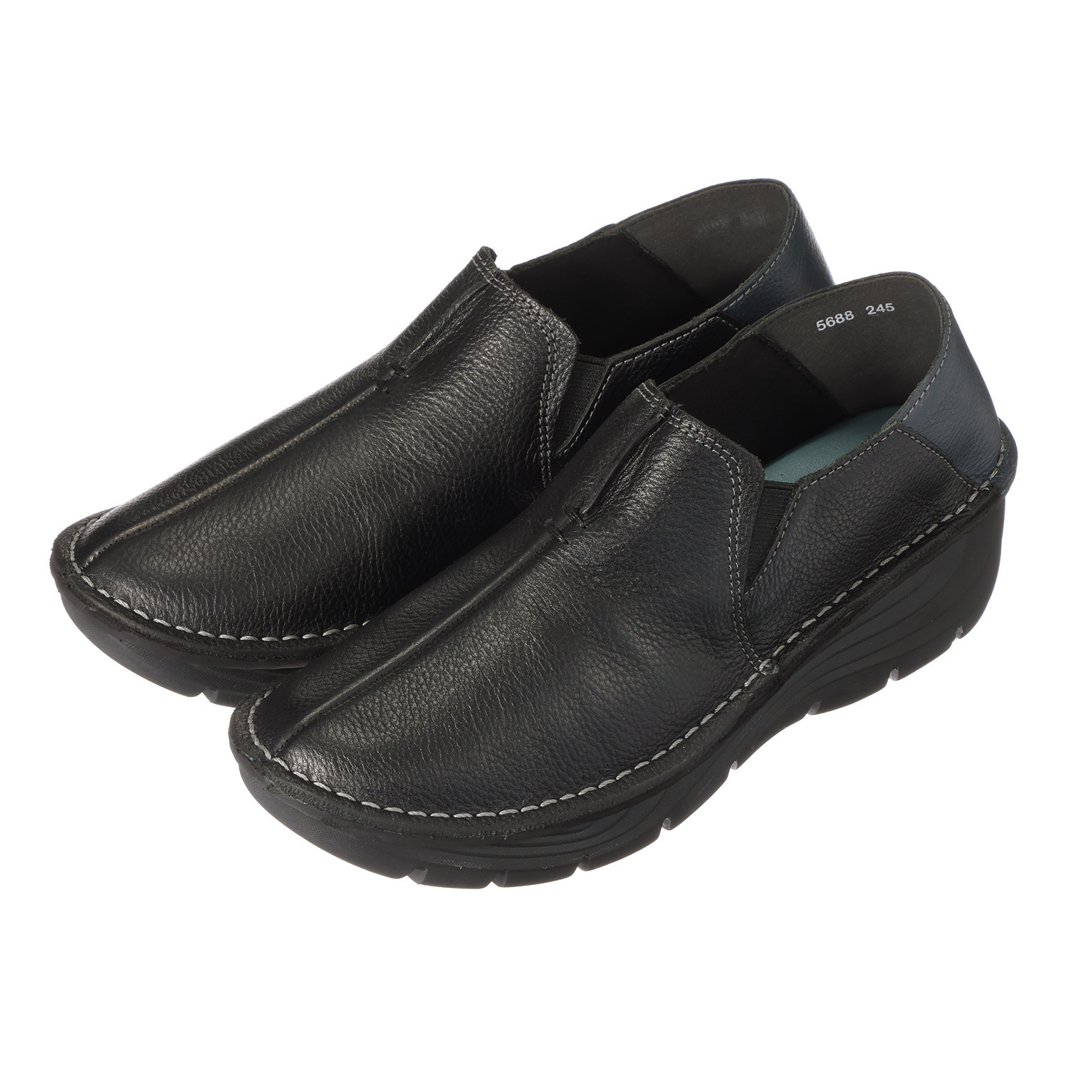 ミントドロップ 牛革 ウェッジソール 軽量スリッポンシューズ