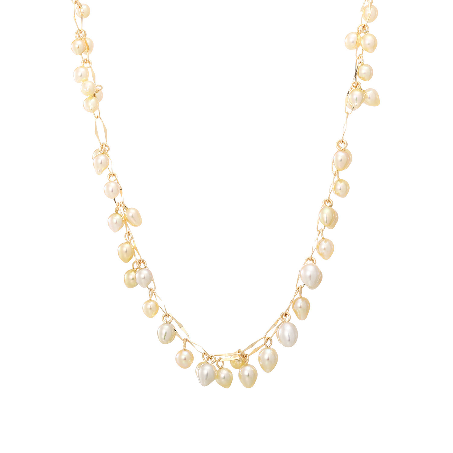 ペルラジオーネ 18K＆14K 無調色ゴールデン ベビーアコヤ