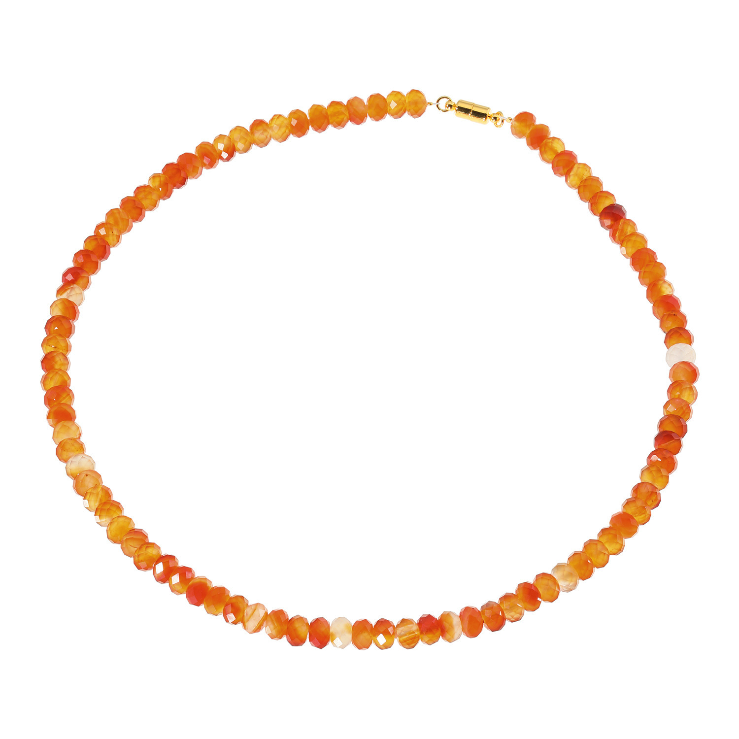 天然石アゲート＆カーネリアン＆アンバー風ネックレス（オレンジ系） 珠里 カーネリアン＆ アゲート ネックレス- ショップチャンネル