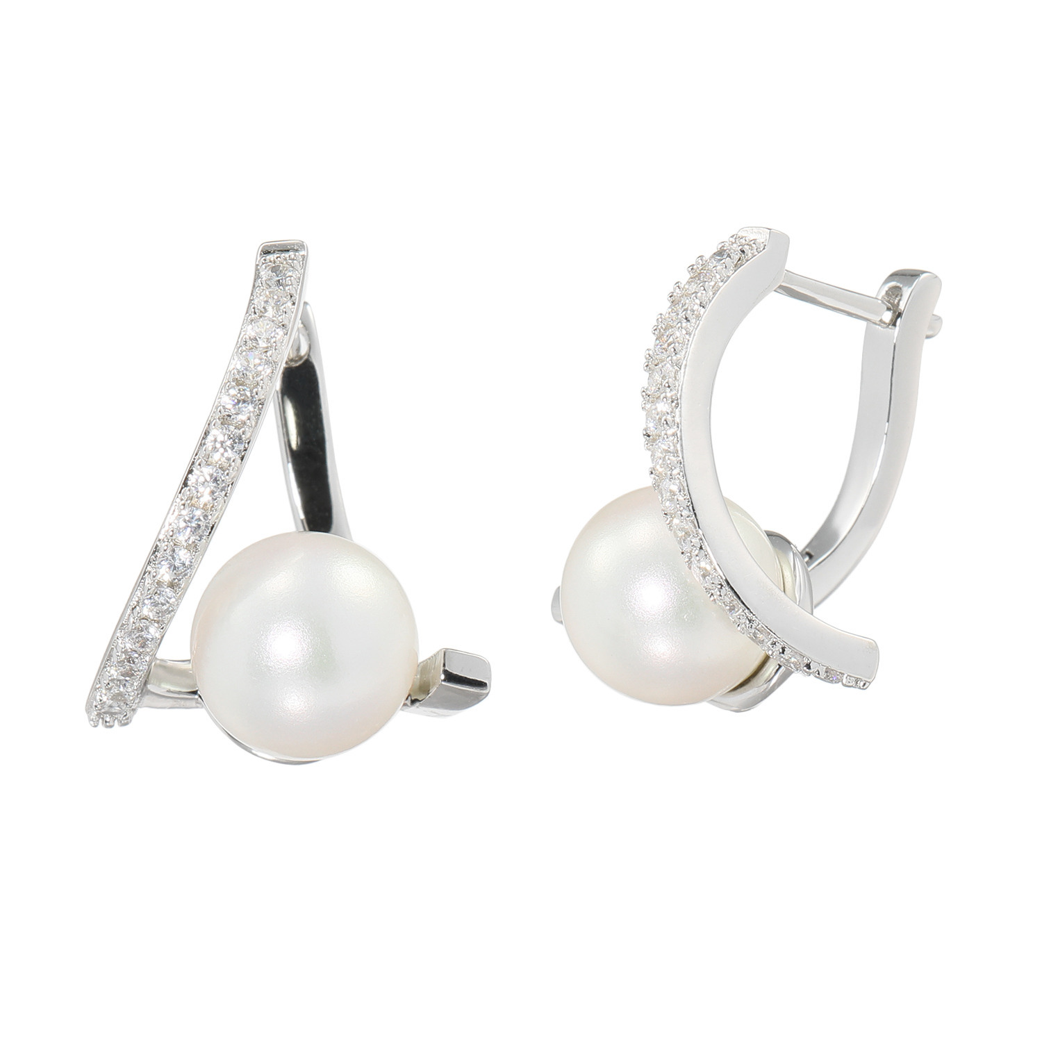 プレミアムパール 泉州の職人技 貝パール＆CZ セレニティーピアス