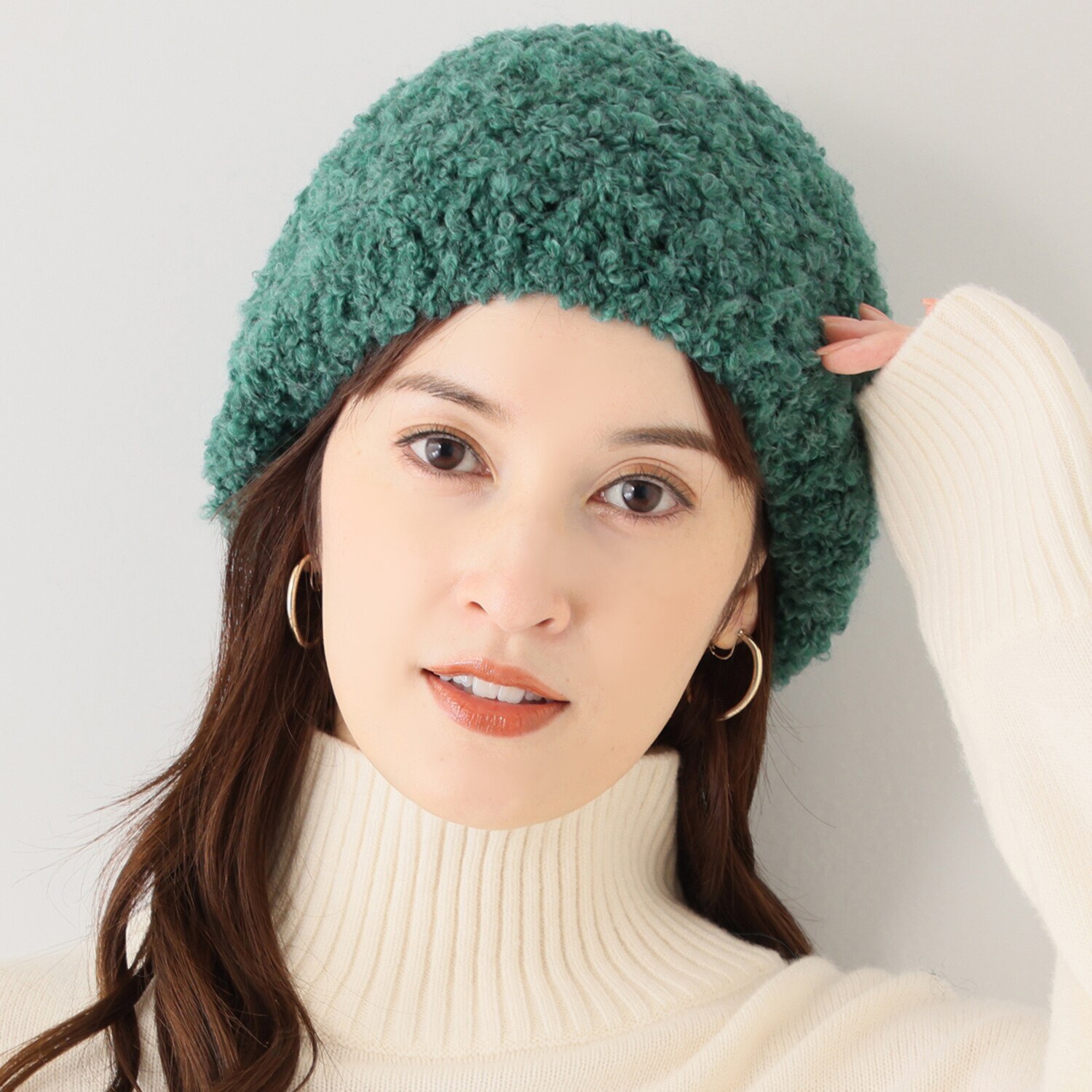 ジョナータ イタリア製 ブークレ ニットキャップ