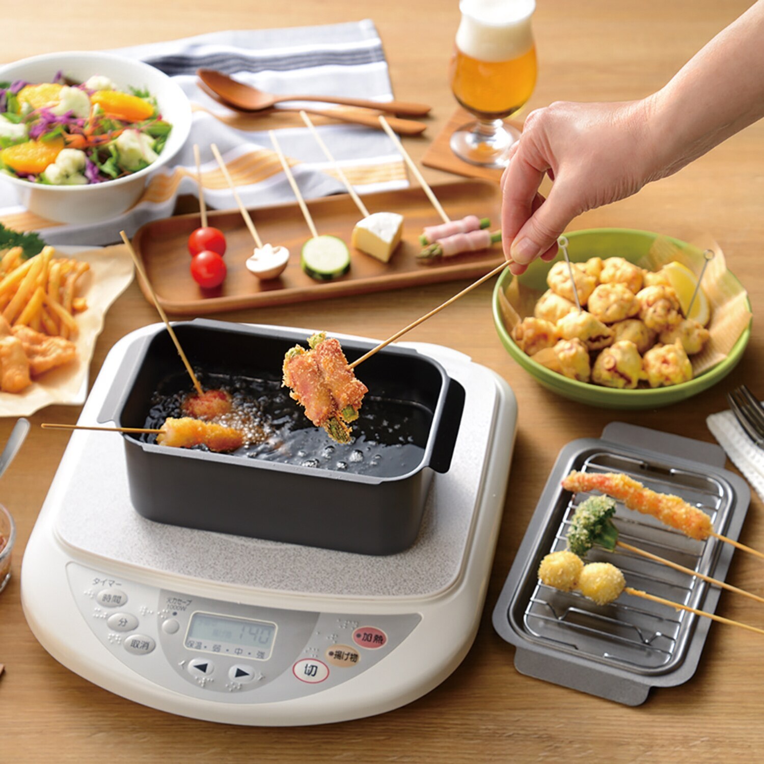 ポコフリット IH対応角型揚げ鍋 セット- ショップチャンネル