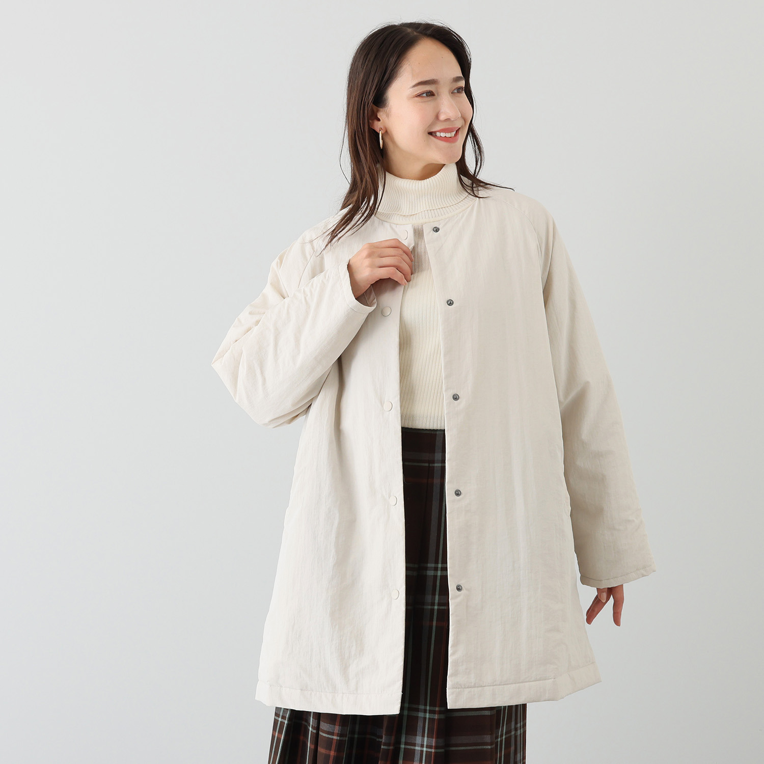 スタイル・ラヴィー 中綿入り ライトロングコート