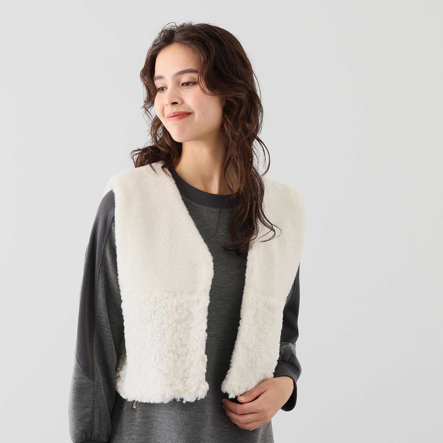 スタイル・ラヴィー ボア×エコファー切替 ベスト- ショップチャンネル