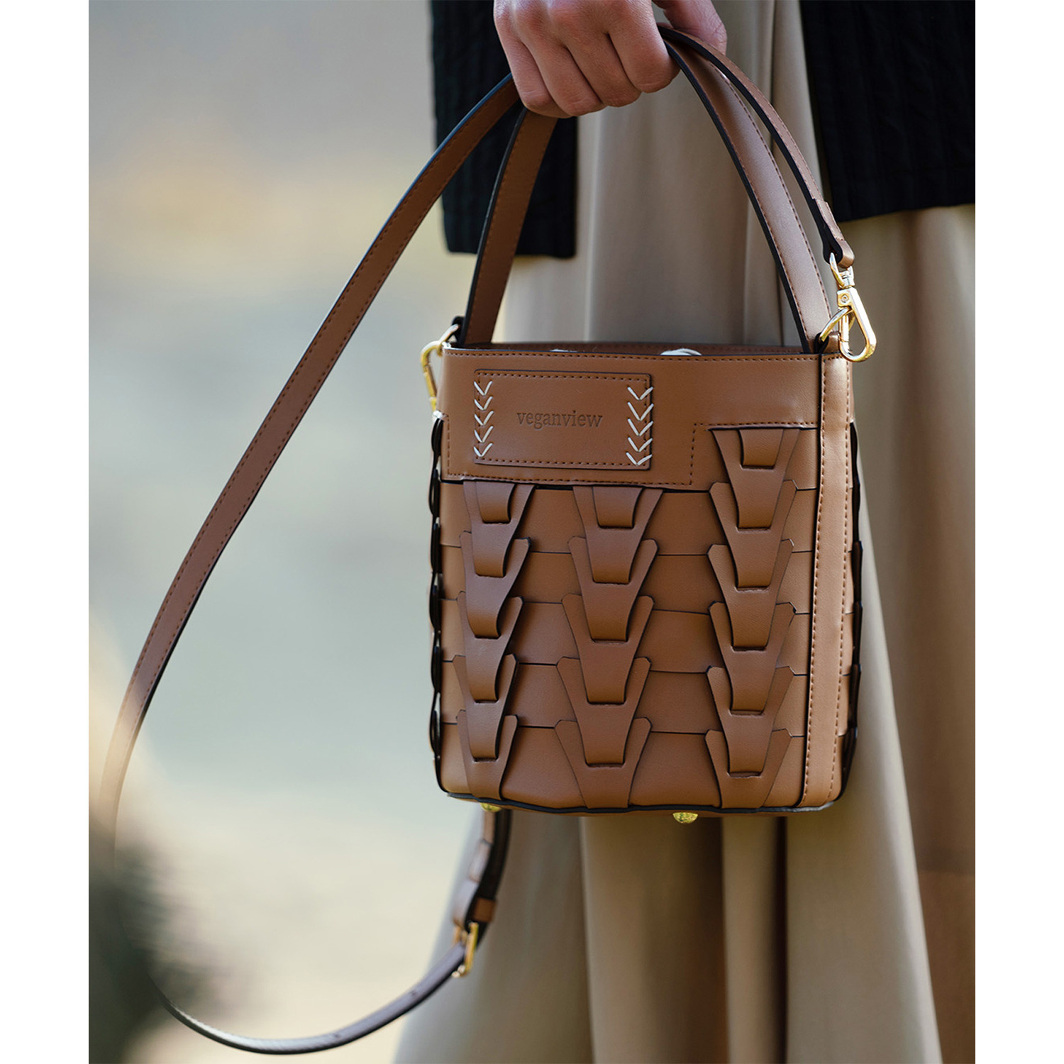 ヴィーガンヴュー Ｖメッシュ バケツ型 ２ウェイバッグ