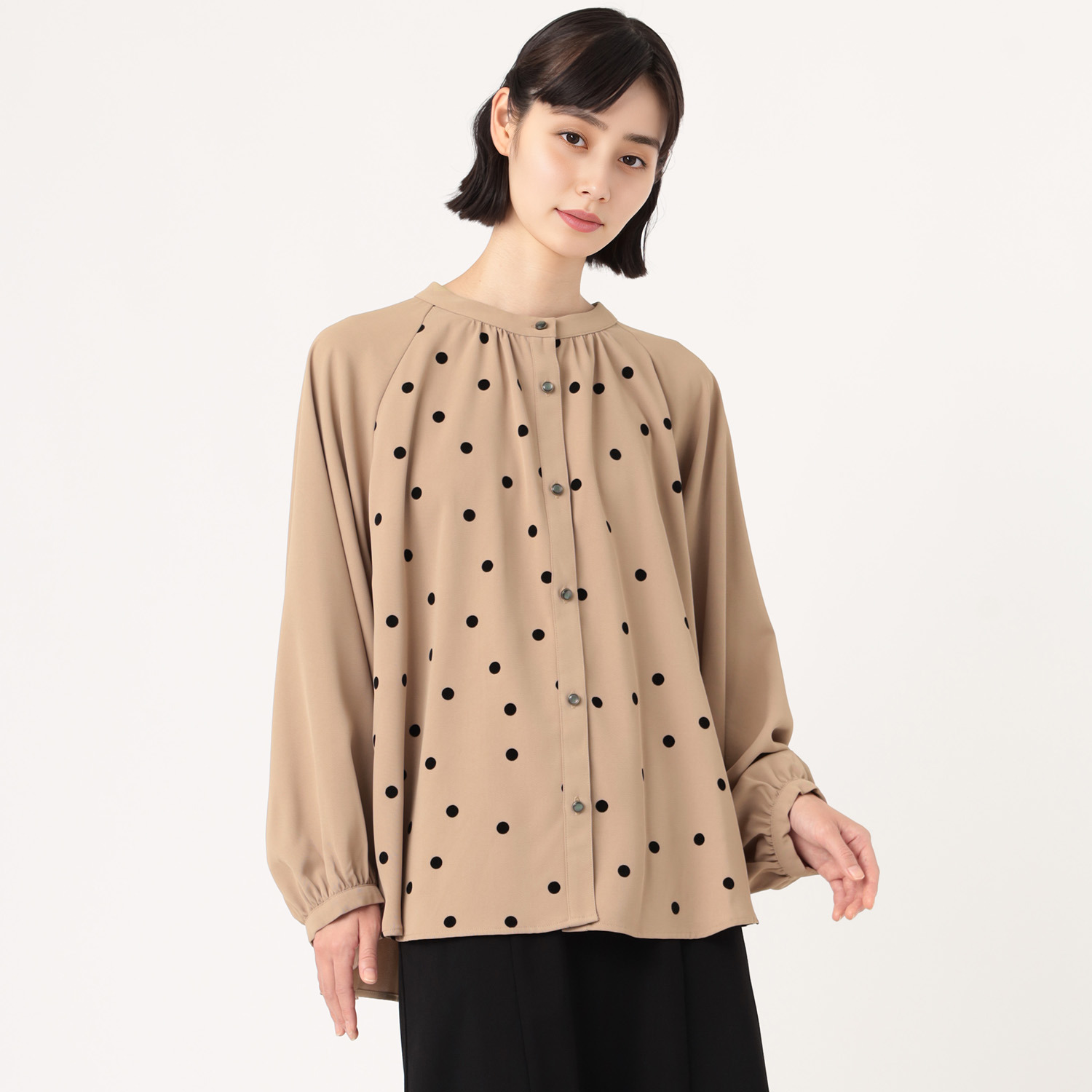 ペペ太郎さん専用yori ドットフロッキーティアードジレ ブラック 6月