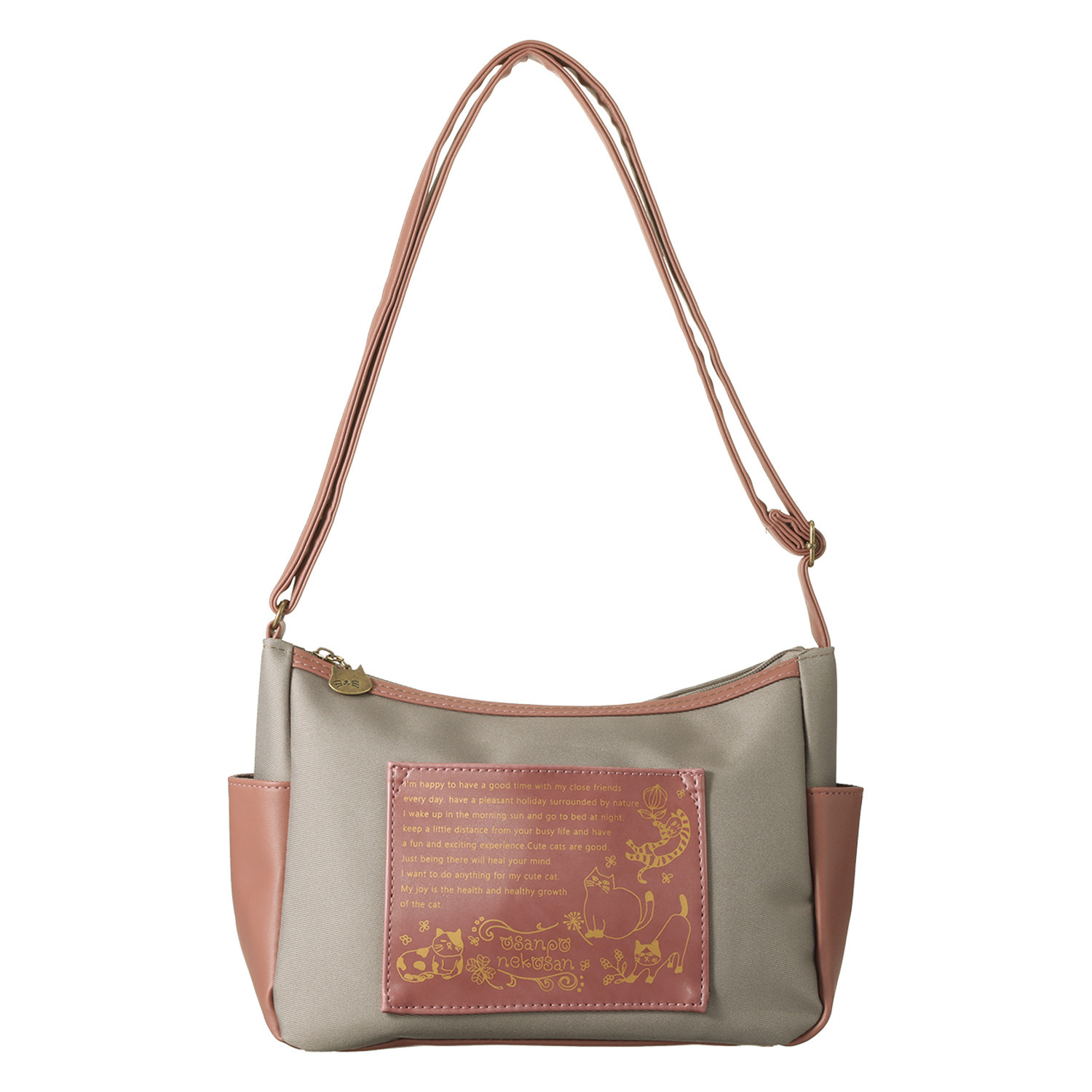 ダジュール ネコプリントポケット ショルダーバッグ