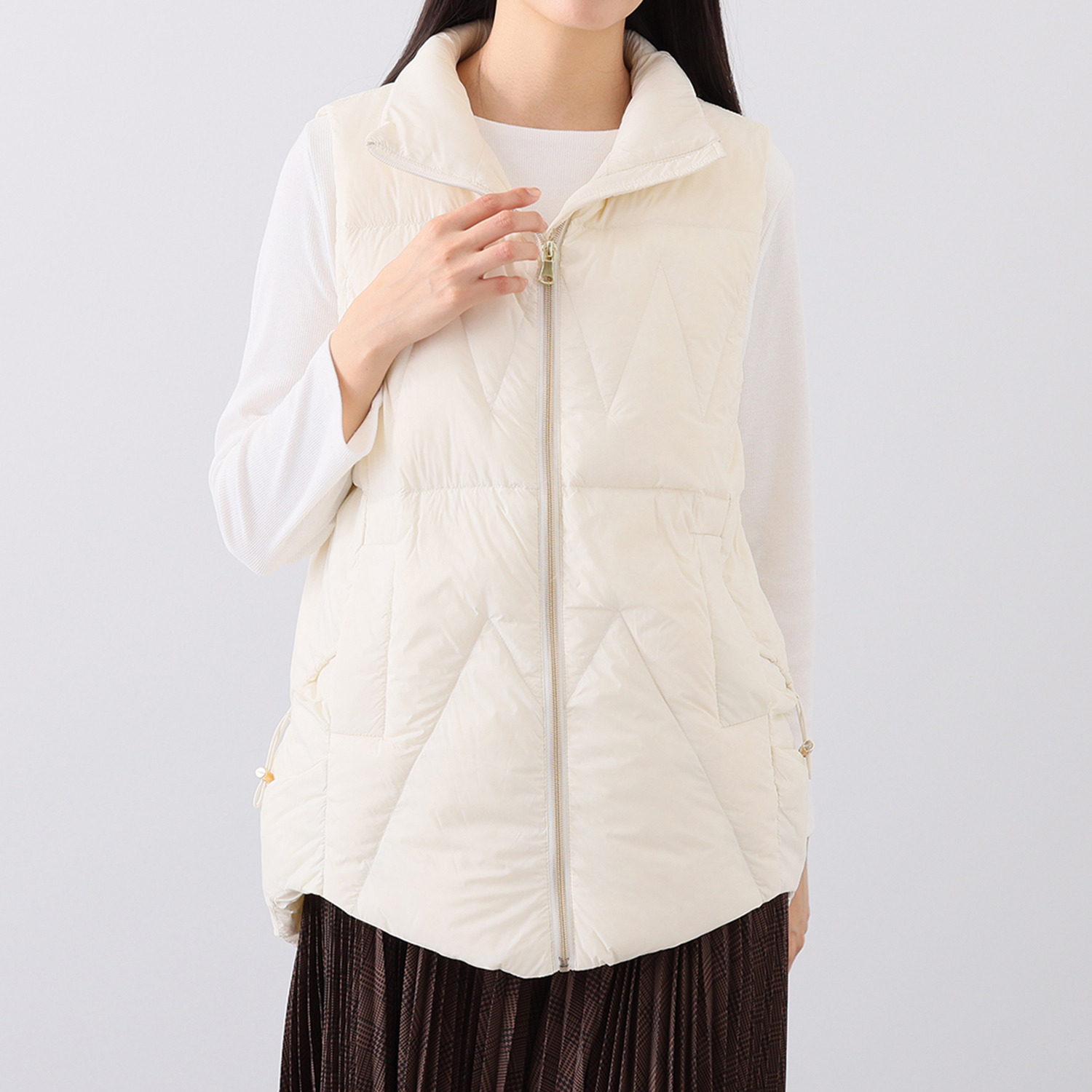 新品　完売　インスタグラマー愛用　ホワイトダックダウン　ロングダウンベスト 新品 完売 インスタグラマー愛用 ホワイトダックダウン ロング