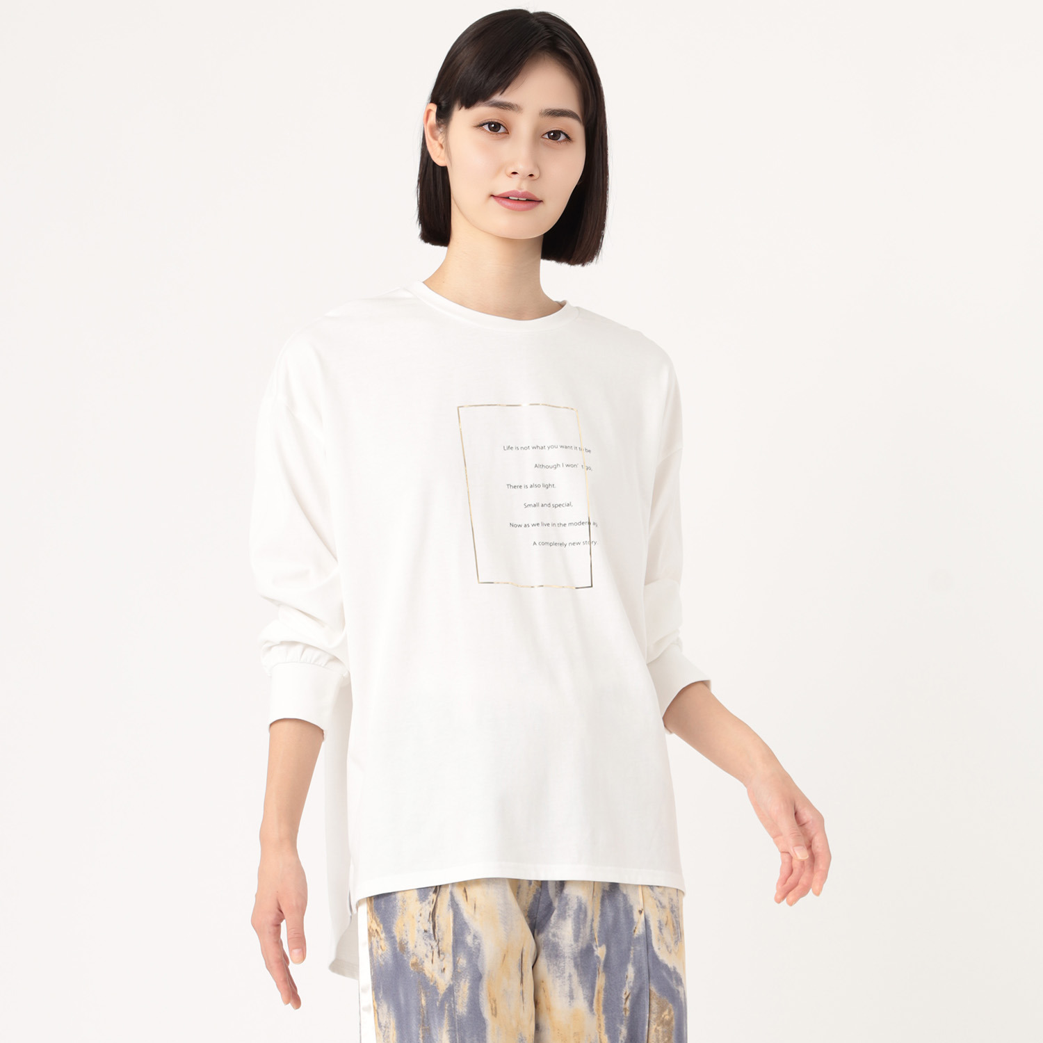 エピデミーク 箔プリント ロングＴシャツ