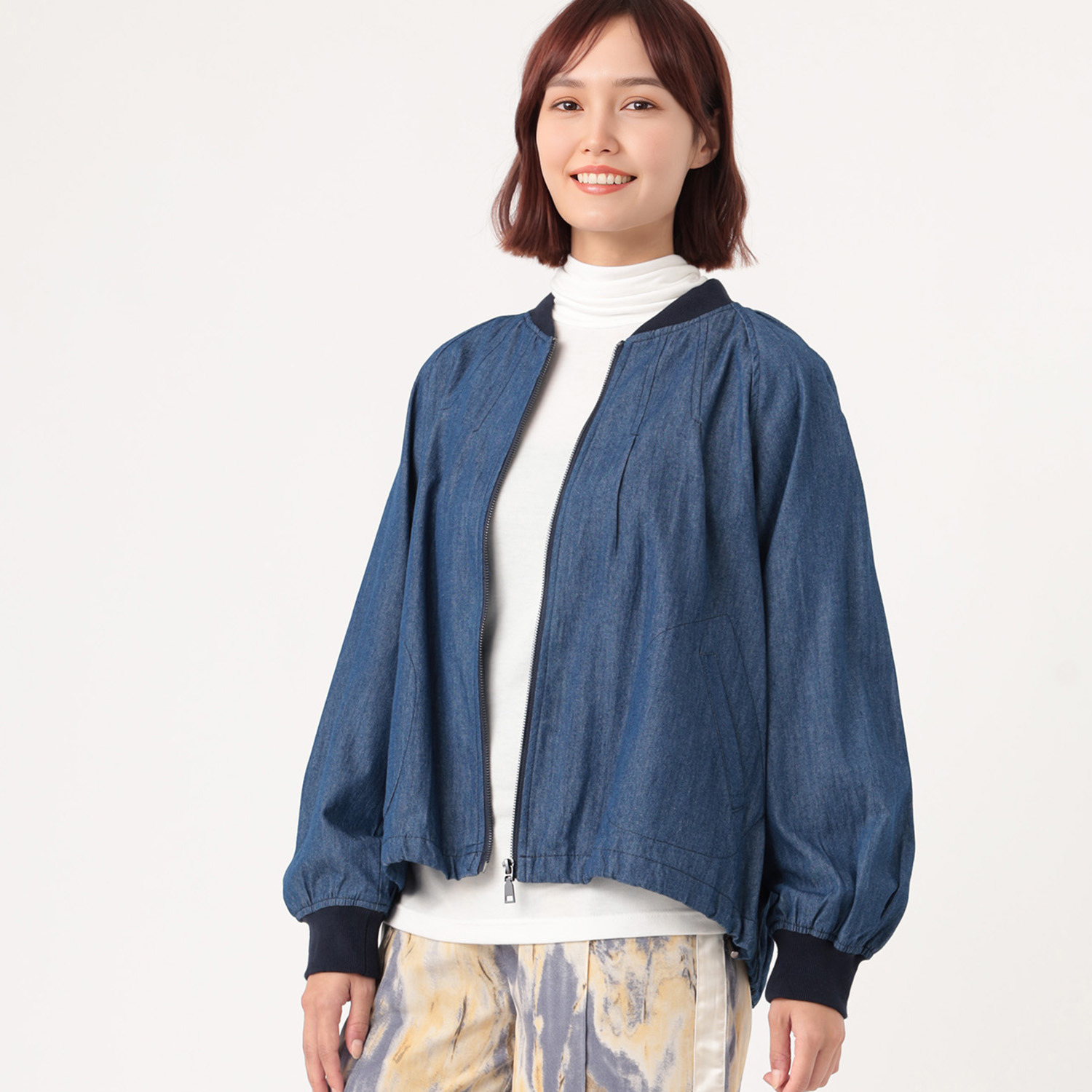 ダジュール タックデザイン デニムブルゾン- ショップチャンネル
