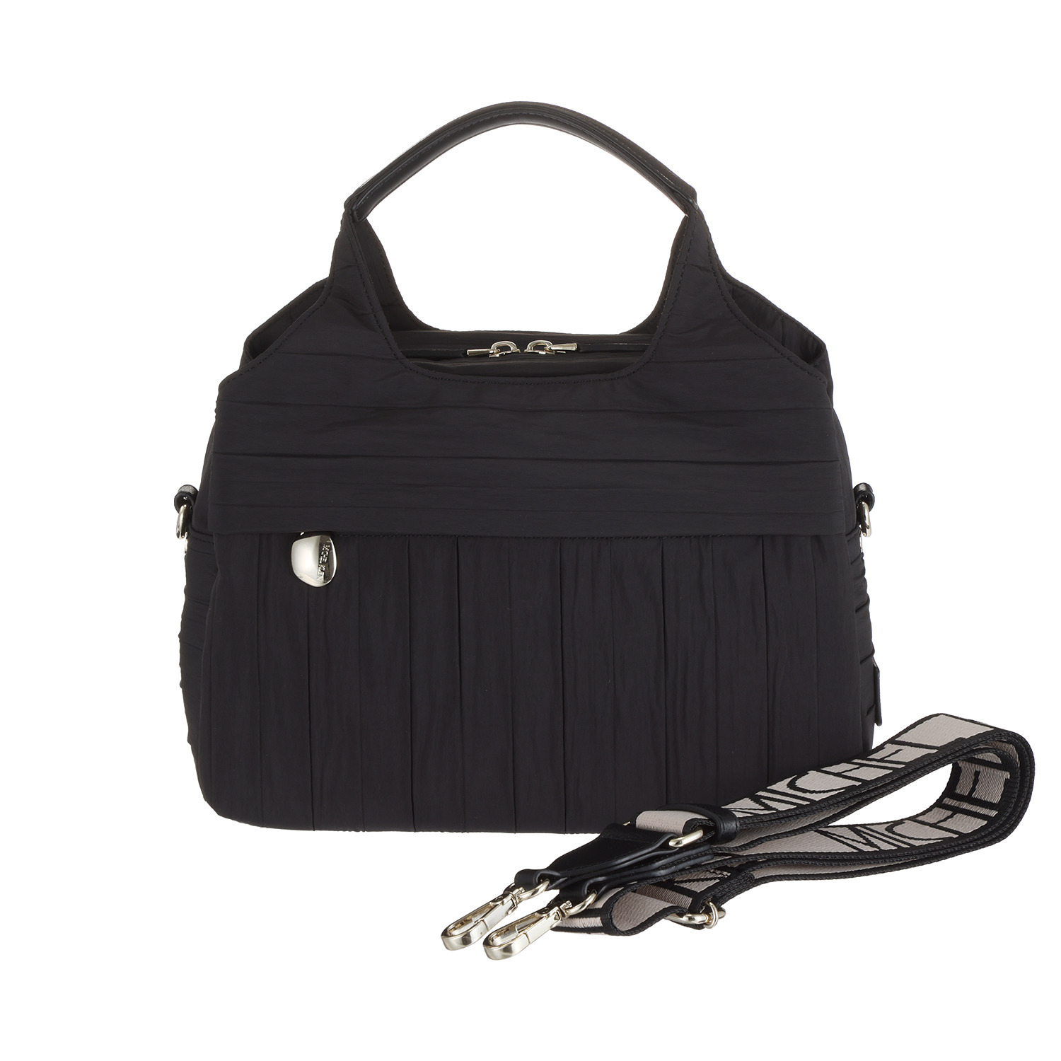 ミッシェルクラン ボストンバッグ 黒 ミッシェル クラン はっ水 シワプリーツ 2ウェイボストンバッグ