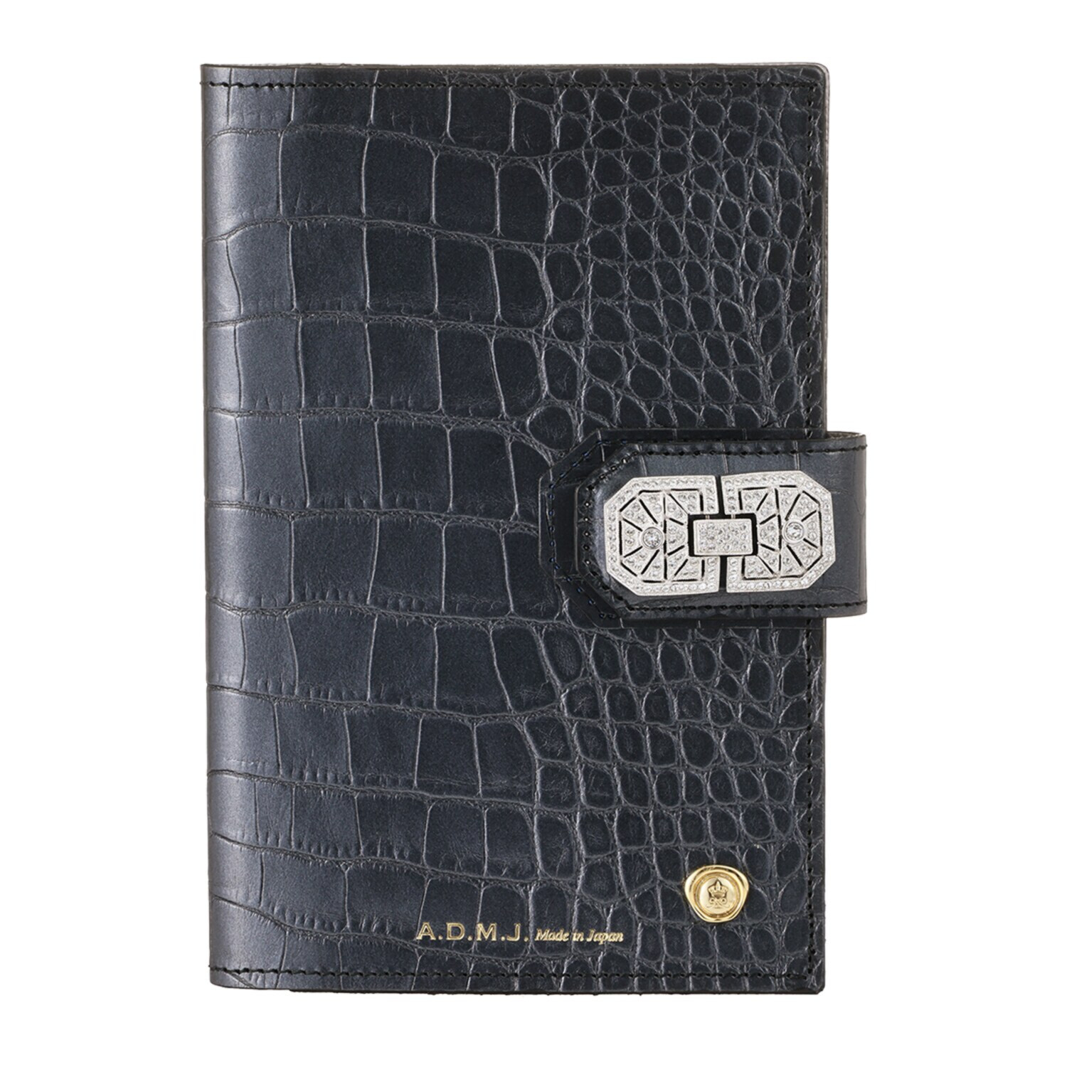 エーディーエムジェイ 牛革クロコダイル型押し アールデコモティーフ