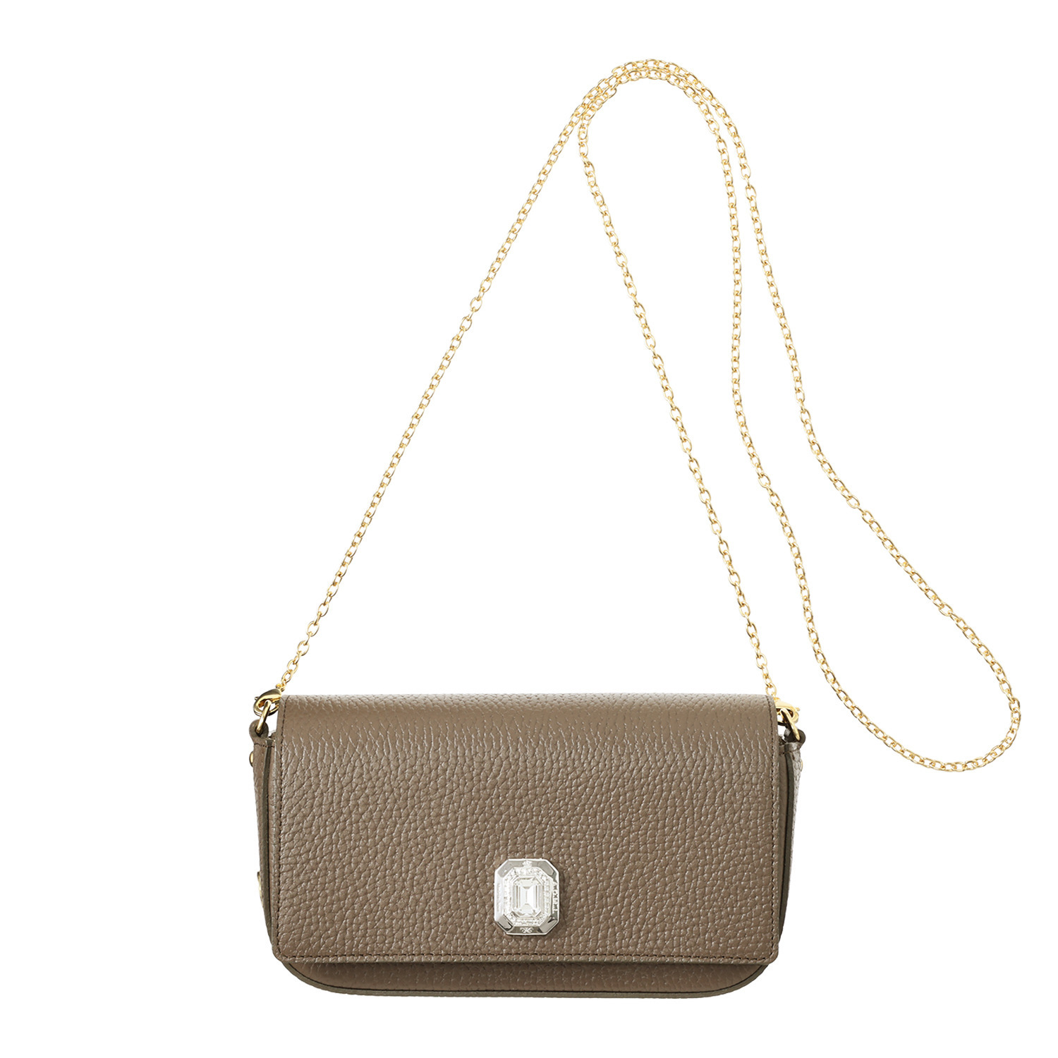 エーディーエムジェイ 牛革シュリンク型押し ２ウェイ ミニショルダーバッグ