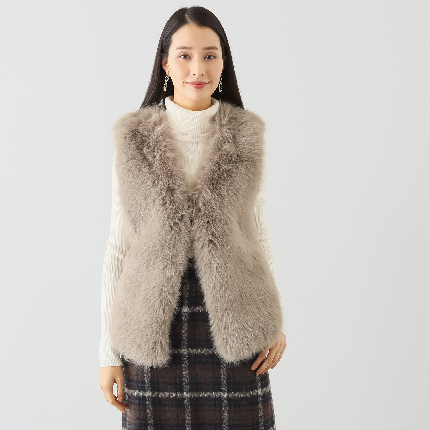 12月21日まで！ショップチャンネル へ・エラ エコファー＆ニットコンビベスト ヘ・エラ エコファー＆ニットコンビ ベスト- ショップチャンネル