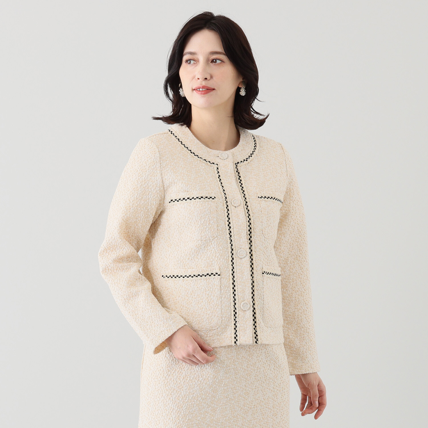 レイメイヤーズ イタリア製生地使用 ファンシーツイード ジャージー