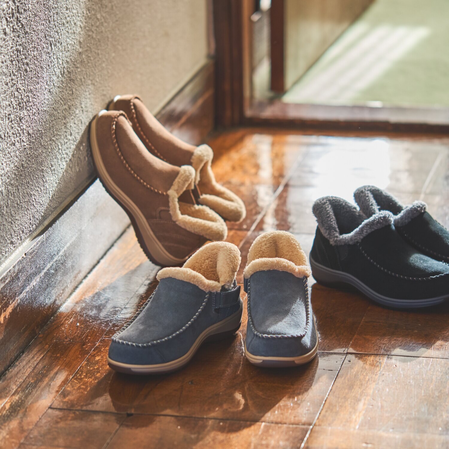 オーソフィート はっ水・防滑・着脱簡単！ 牛革スエード ショートブーツ＜ロリン＞