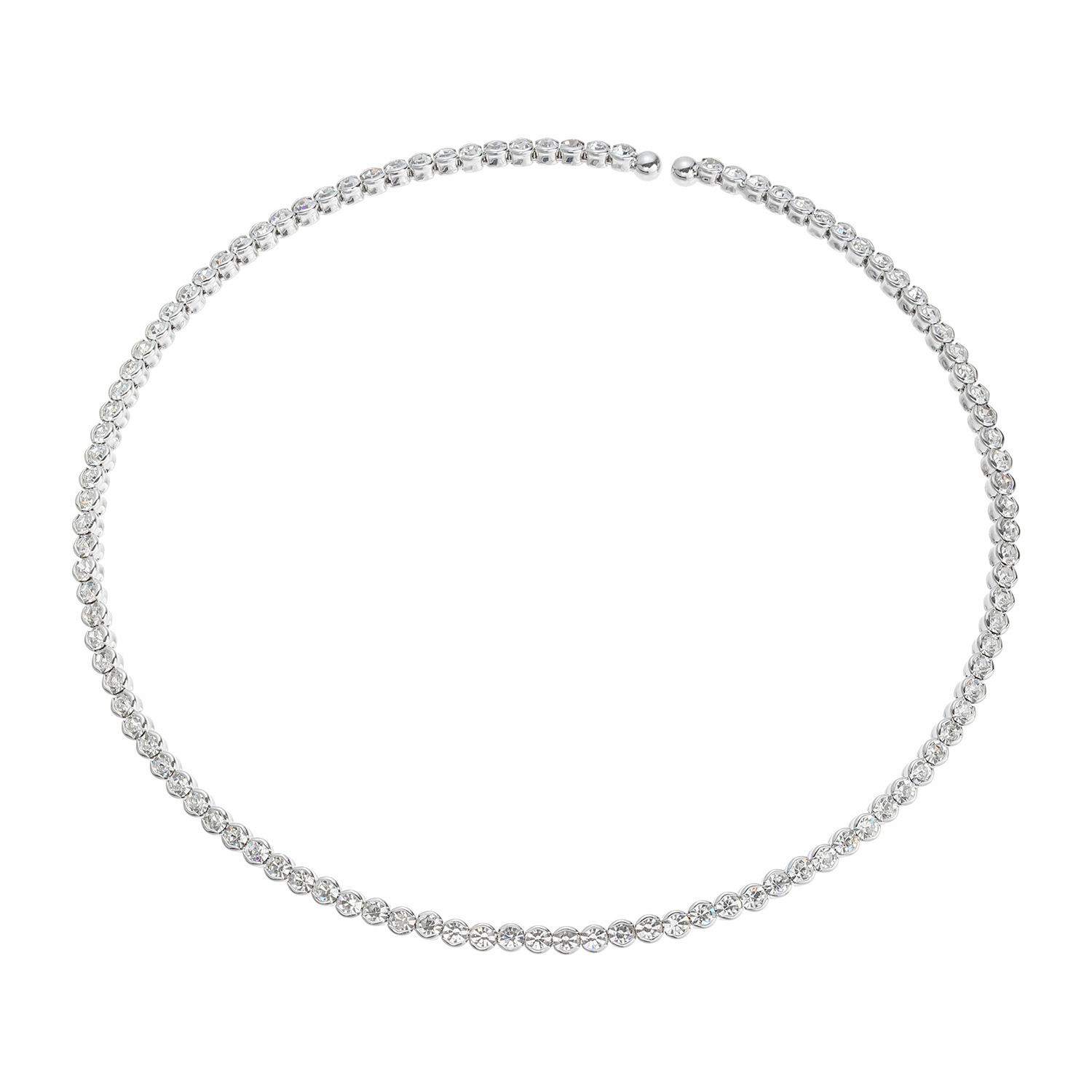 ユキコ　ハナイ プレシオサ社製 クリスタルガラス シンプル シャイニーチョーカー