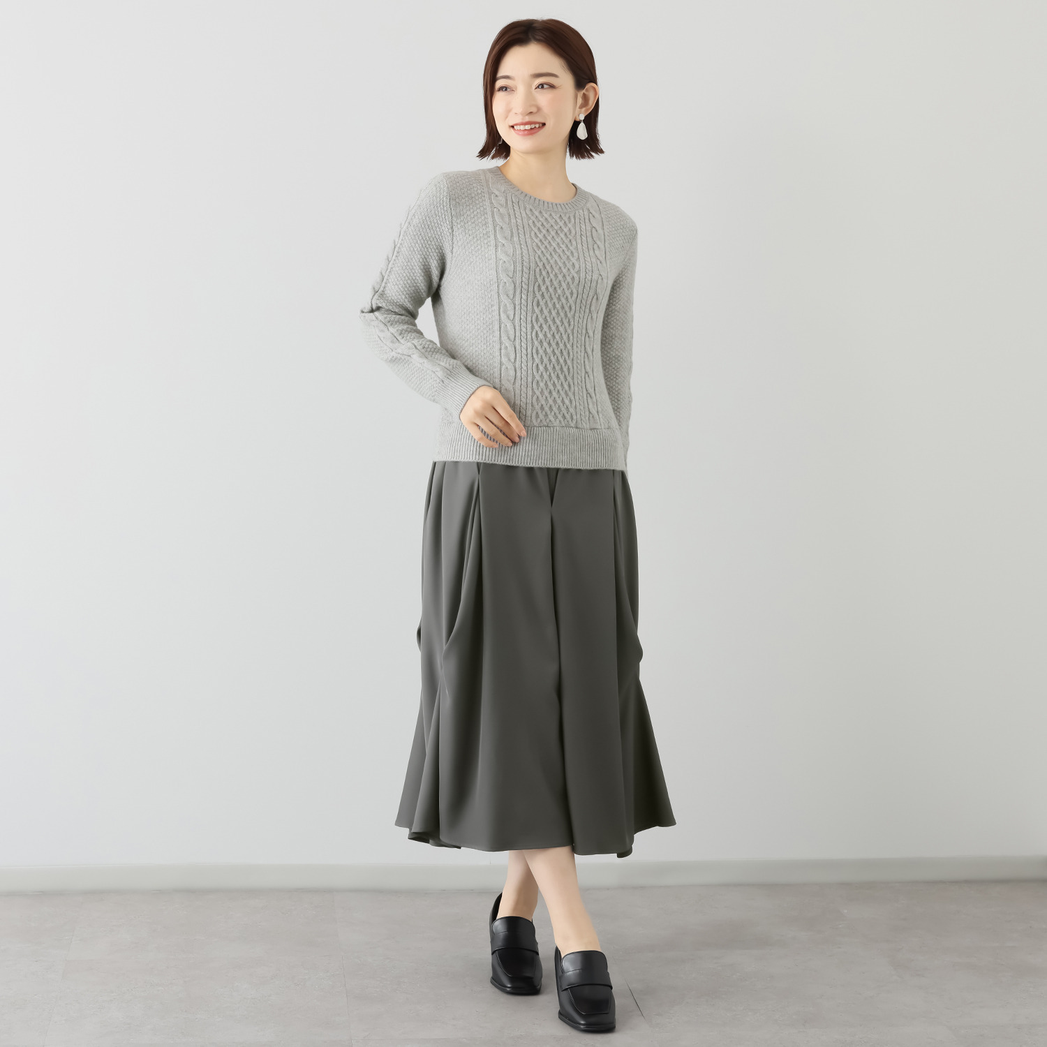 コモエリークローゼット 異素材ドッキング ワンピース