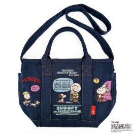 ルートート ピーナッツ コミック誕生７５周年限定 スヌーピー刺しゅう デニム風 ２ウェイトートバッグ