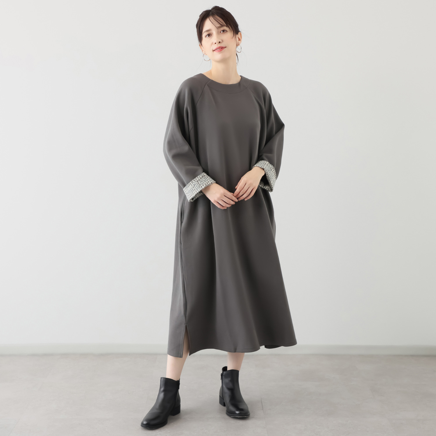 ソソット カノコポンチ クルーネックワンピース