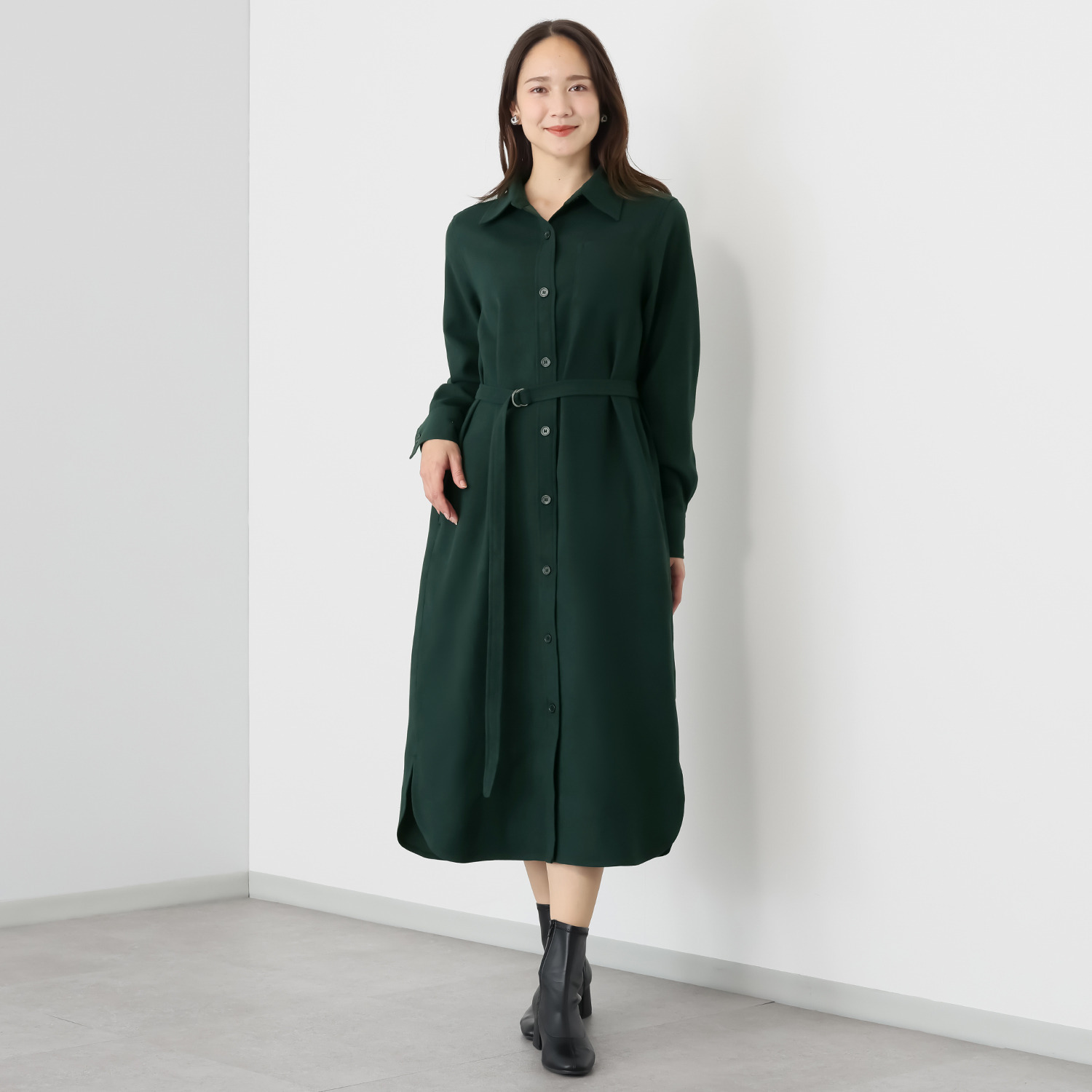 エイジャ 日常を彩る トラディショナルムードな シャツワンピース